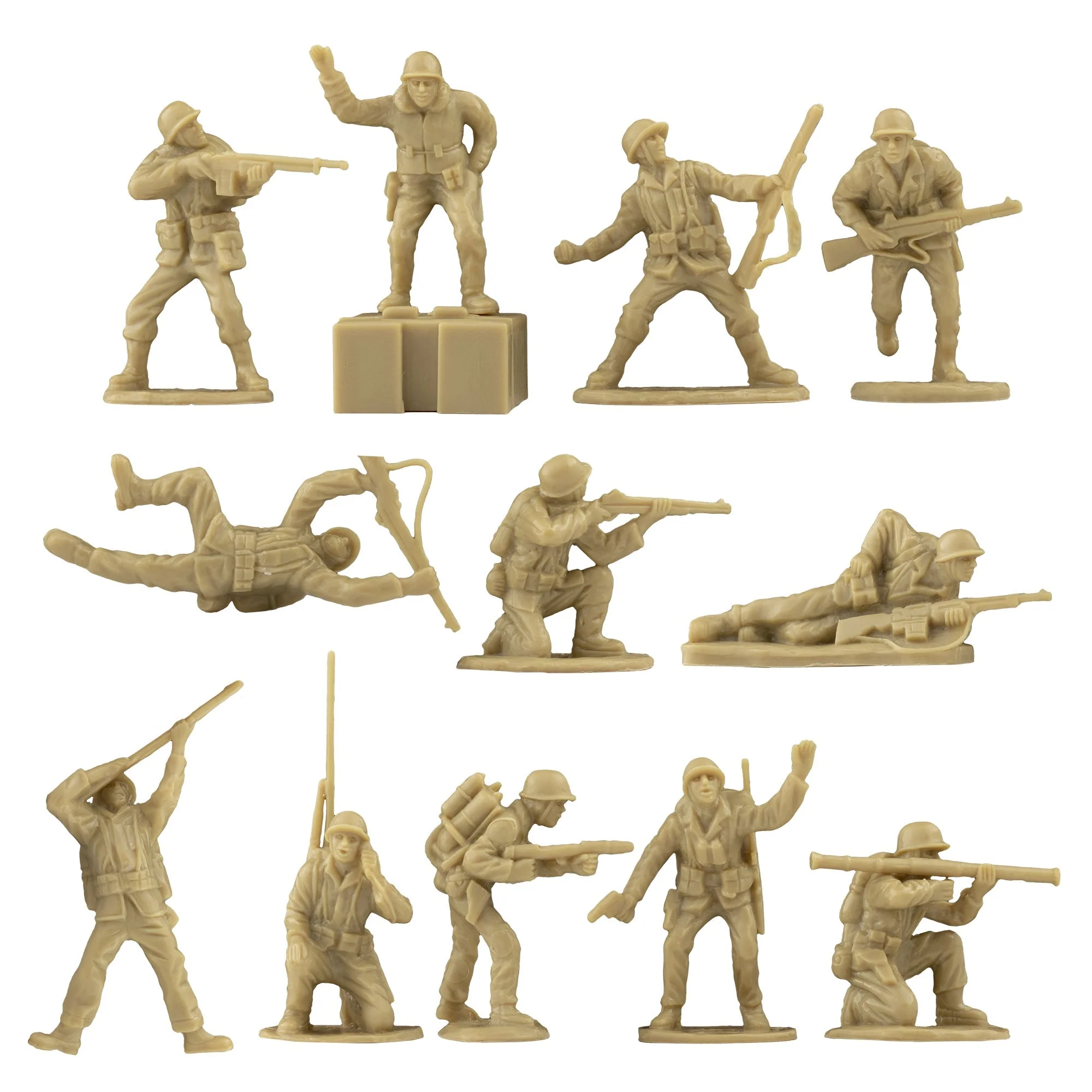 BMC WW2 Iwo Jima US Marines Plastic Army Men - 36 Tan American Soldier Figures - Image 3