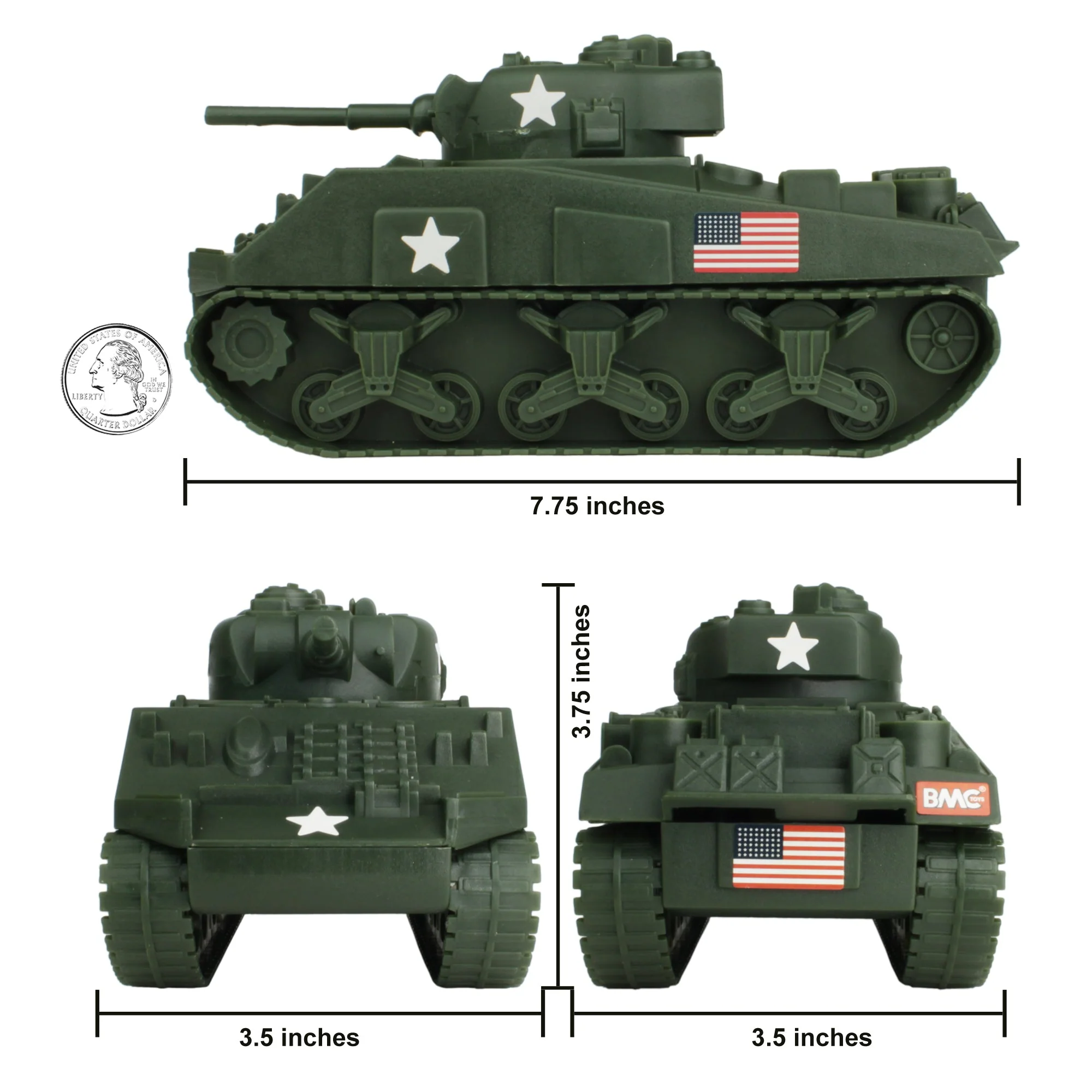 BMC WW2 Iwo Jima Plastic Army Men - Island, Tanks & Soldiers 72pc Playset - Image 18