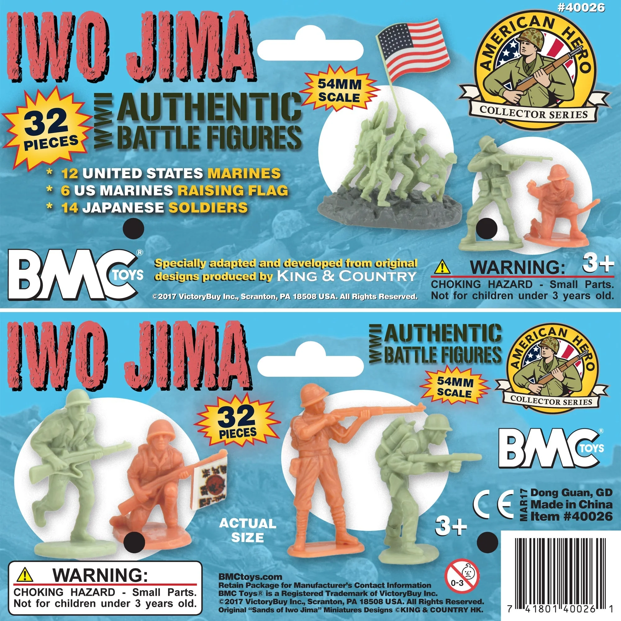 BMC WW2 Iwo Jima Plastic Army Men 32pc Sage US & Butternut Japan Soldier Figures - Image 8