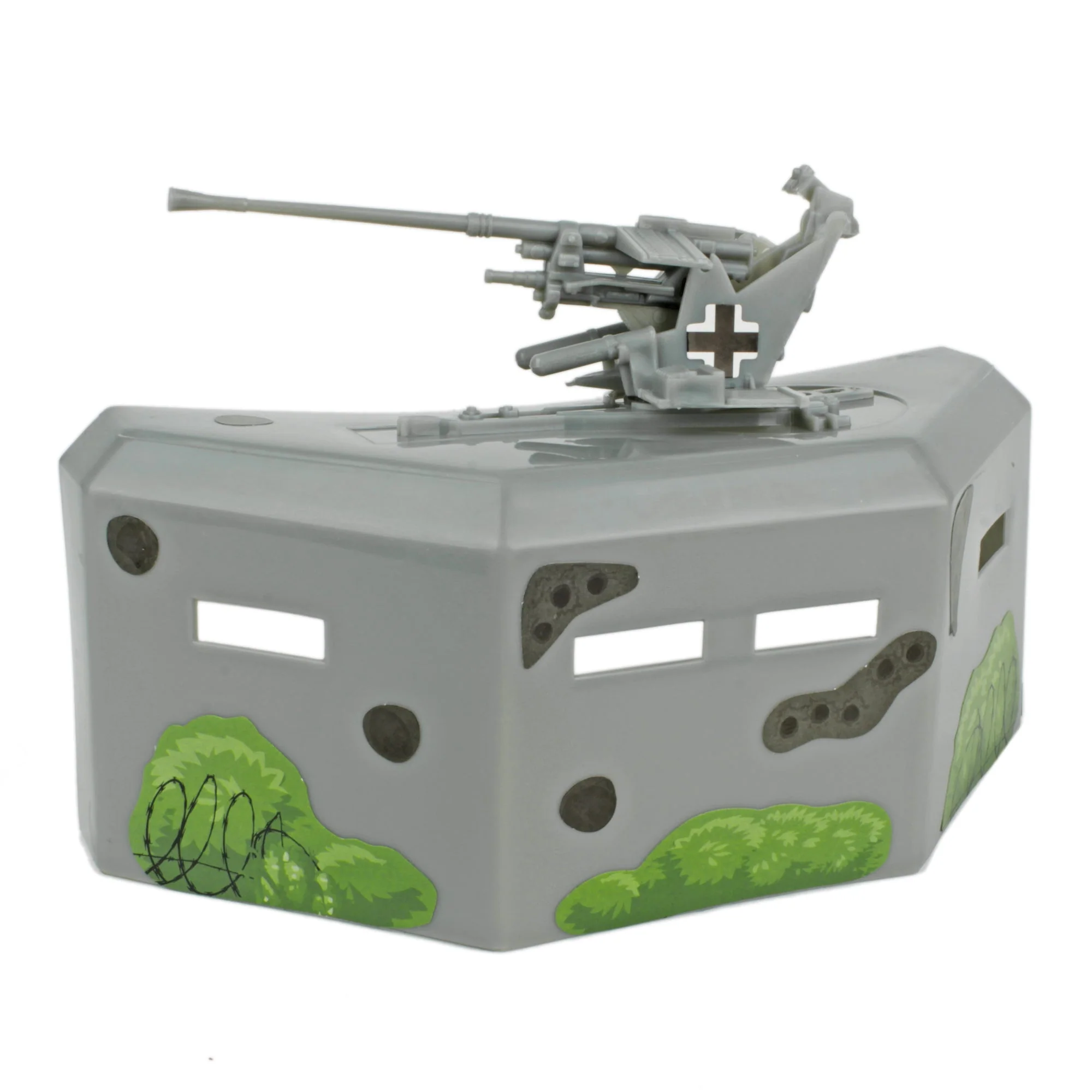 BMC WW2 Pillbox Bunker Defense & Artillery - 1:32 Accessory for Plastic Army Men