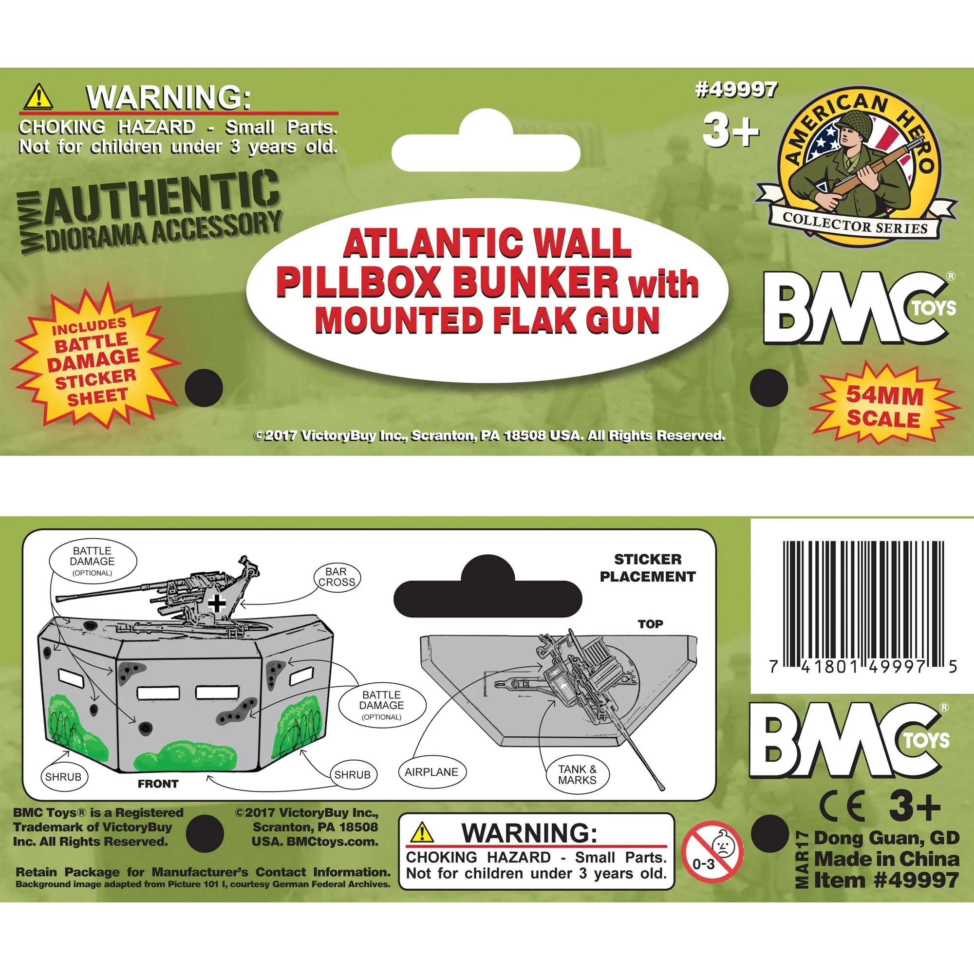 BMC WW2 Pillbox Bunker Defense & Artillery - 1:32 Accessory for Plastic Army Men - Image 5