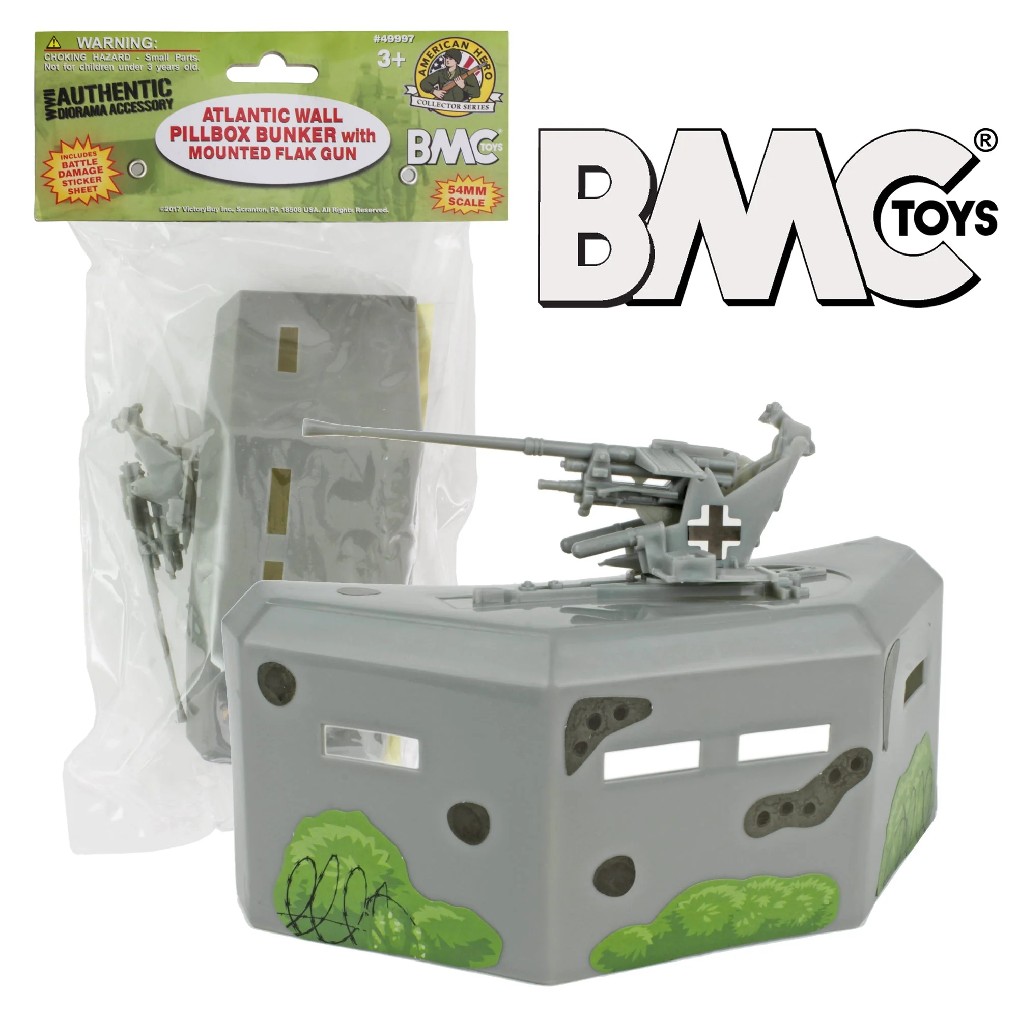 BMC WW2 Pillbox Bunker Defense & Artillery - 1:32 Accessory for Plastic Army Men - Image 6