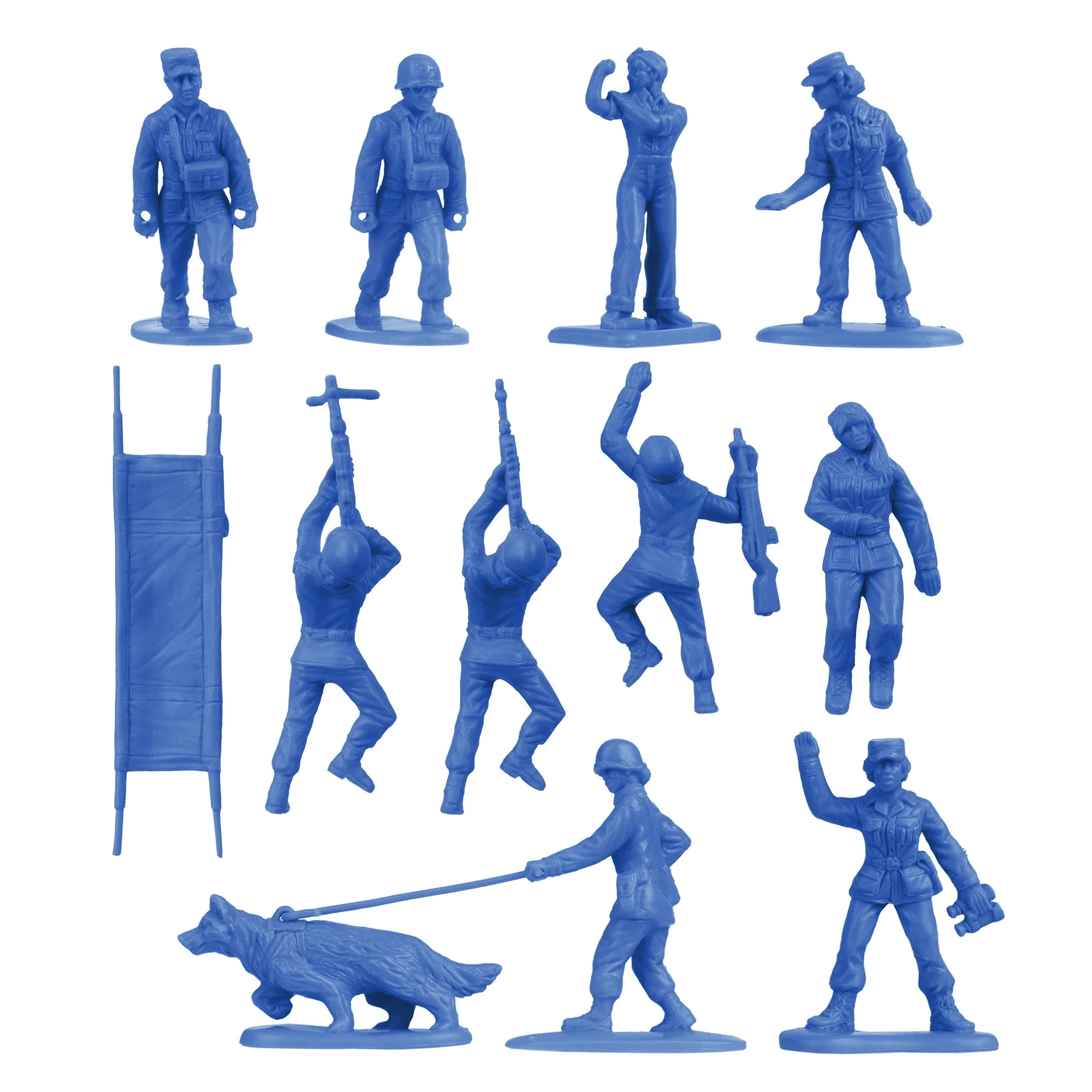 BMC Plastic Army Women - Blue 36pc Female Soldier Figures - Made in USA - Image 4