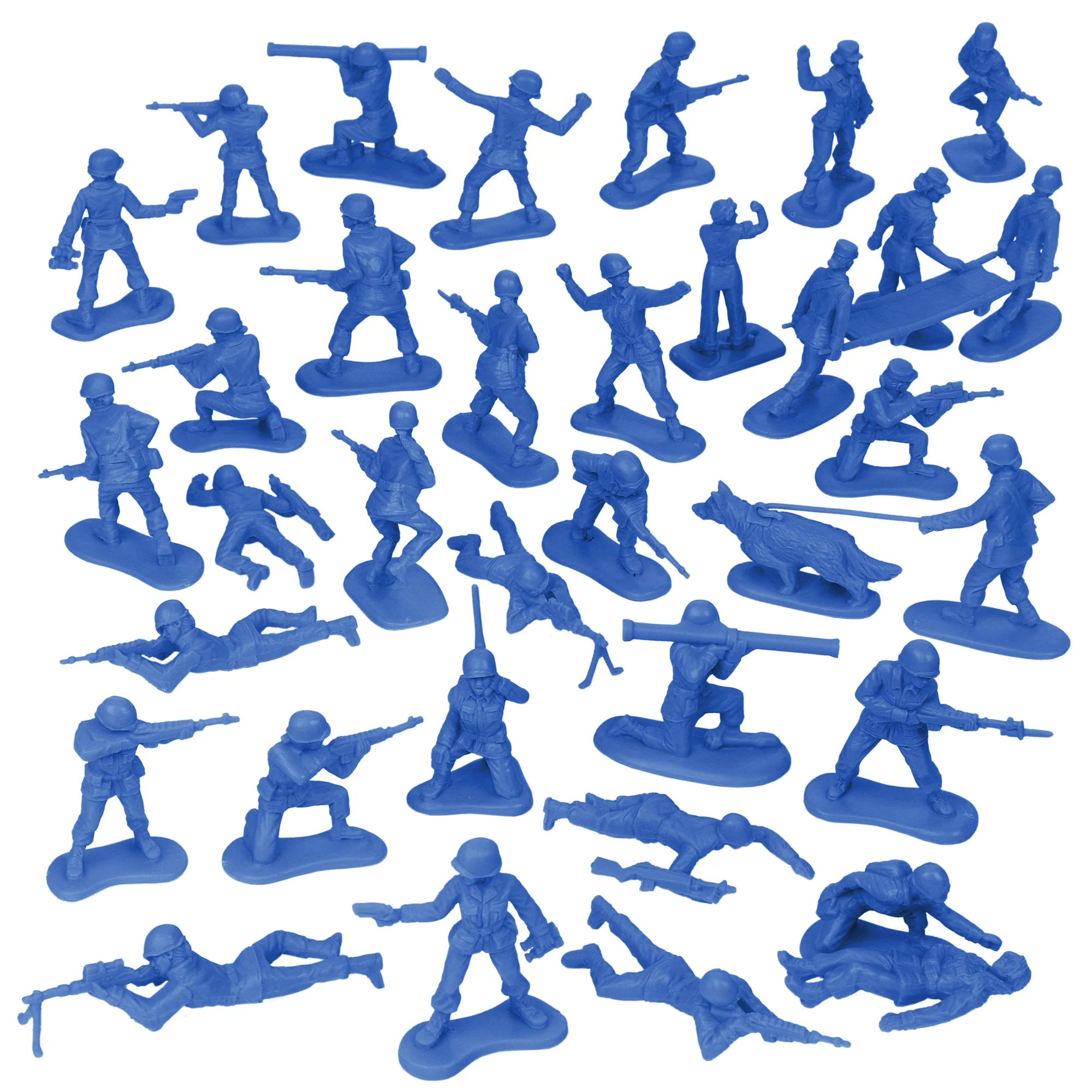BMC Plastic Army Women - Blue 36pc Female Soldier Figures - Made in USA - Image 5