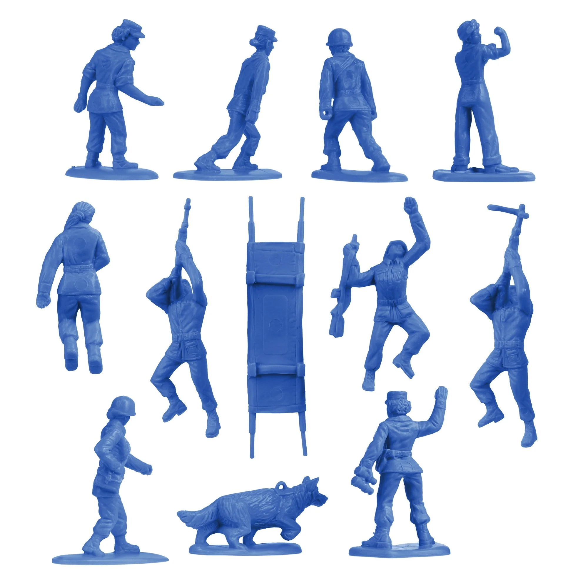 BMC Plastic Army Women - Blue 36pc Female Soldier Figures - Made in USA - Image 7