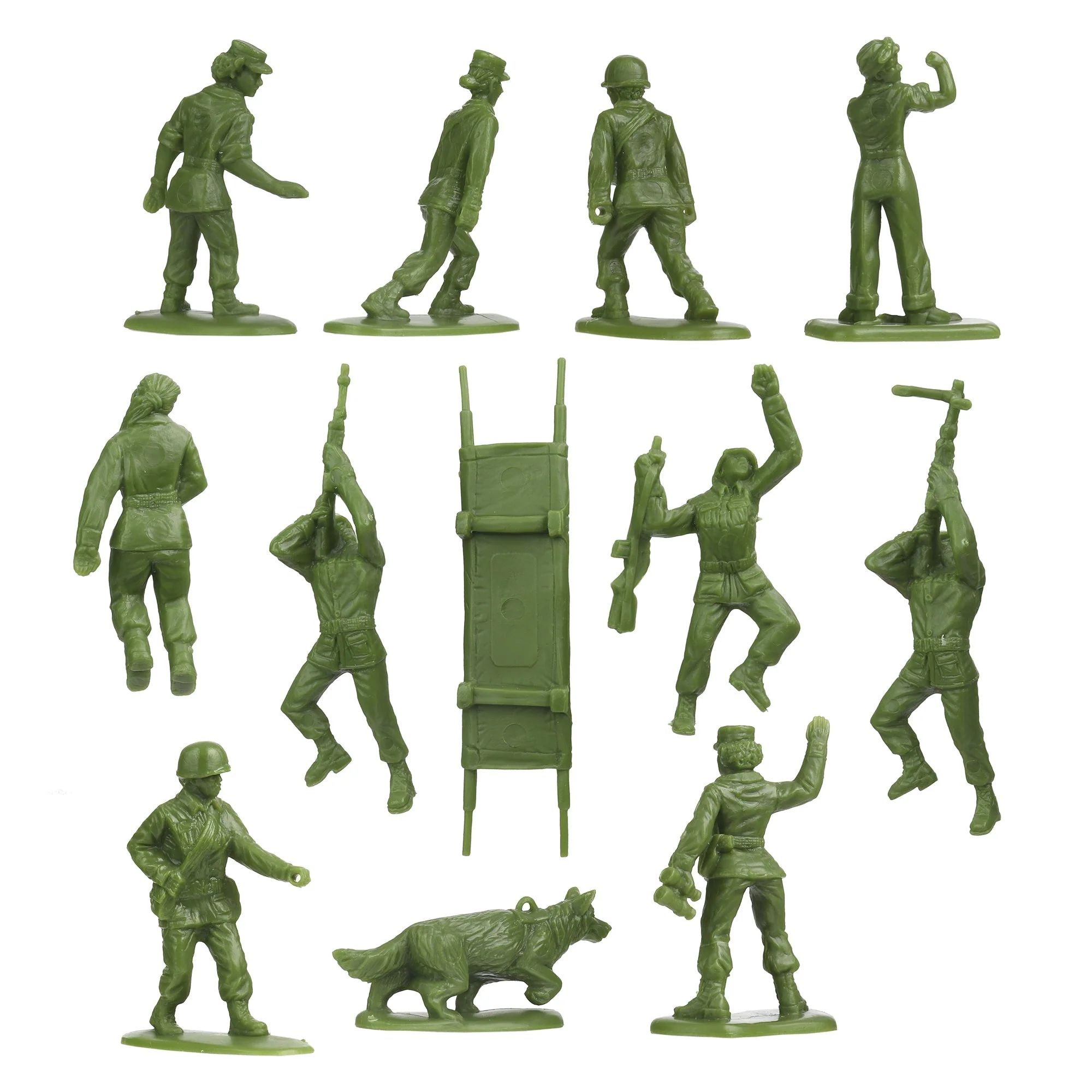 BMC Bucket of Plastic Army Women - Tan vs Green 100pc Soldier Playset - US Made - Image 15
