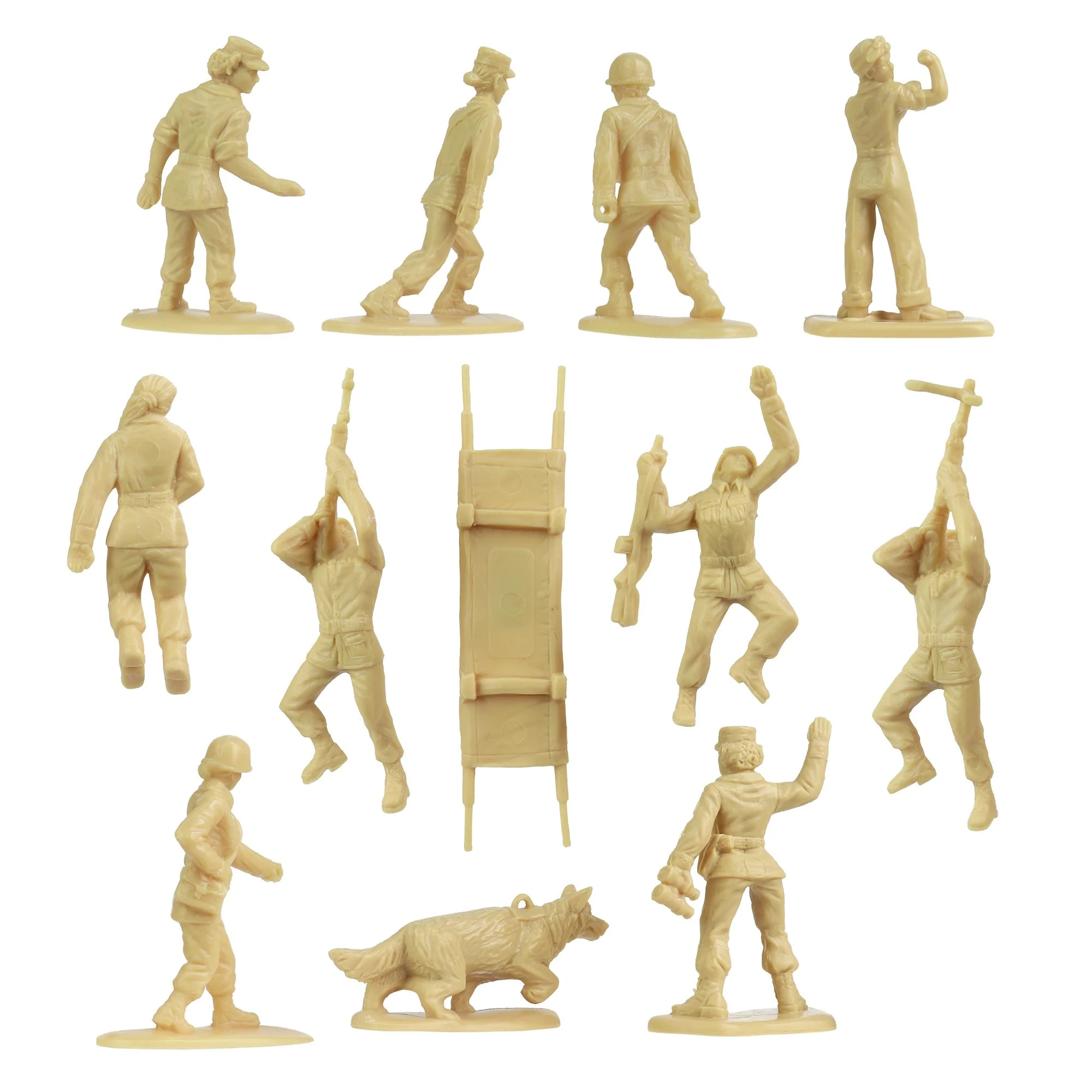 BMC Bucket of Plastic Army Women - Tan vs Green 100pc Soldier Playset - US Made - Image 17