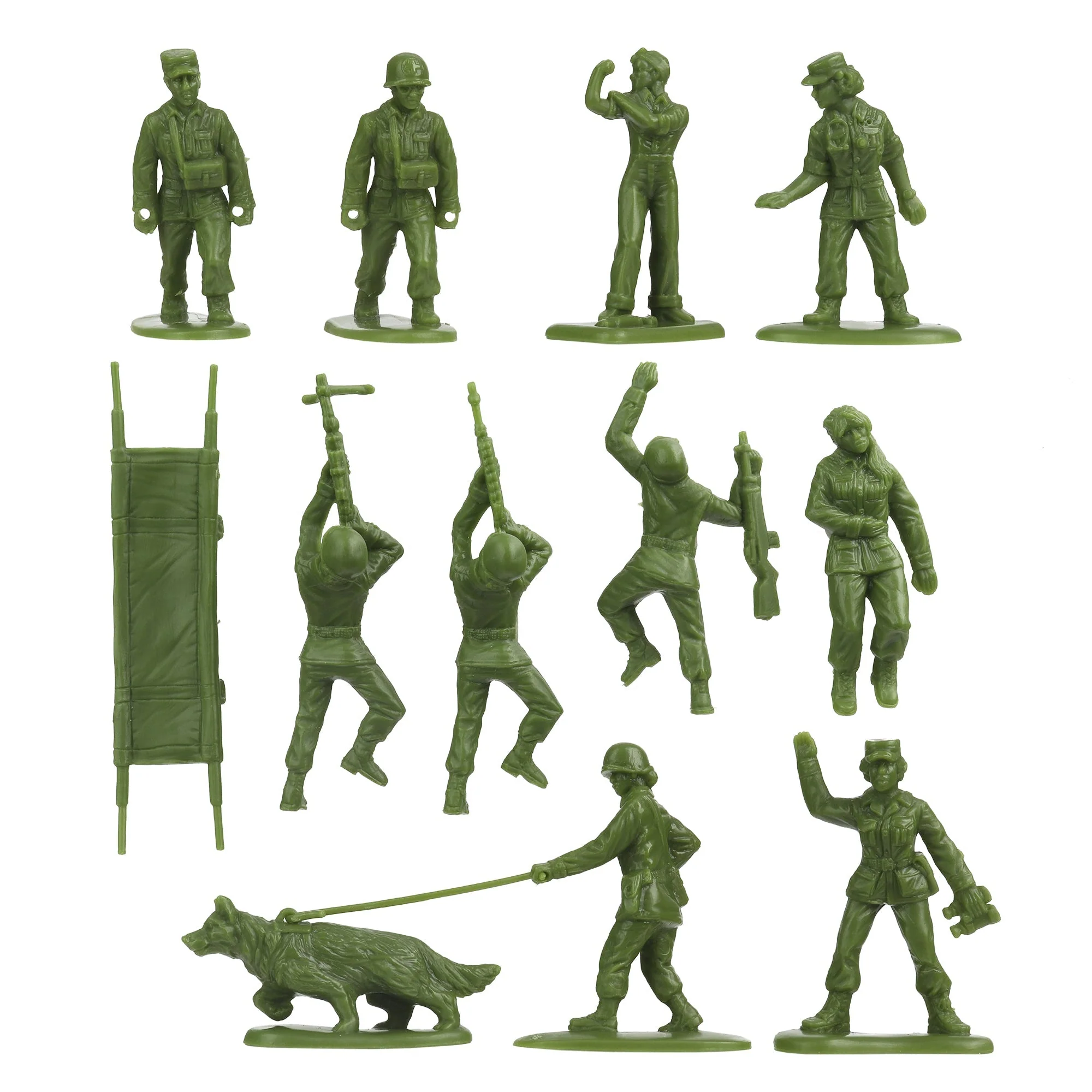 BMC Bucket of Plastic Army Women - Tan vs Green 100pc Soldier Playset - US Made - Image 5