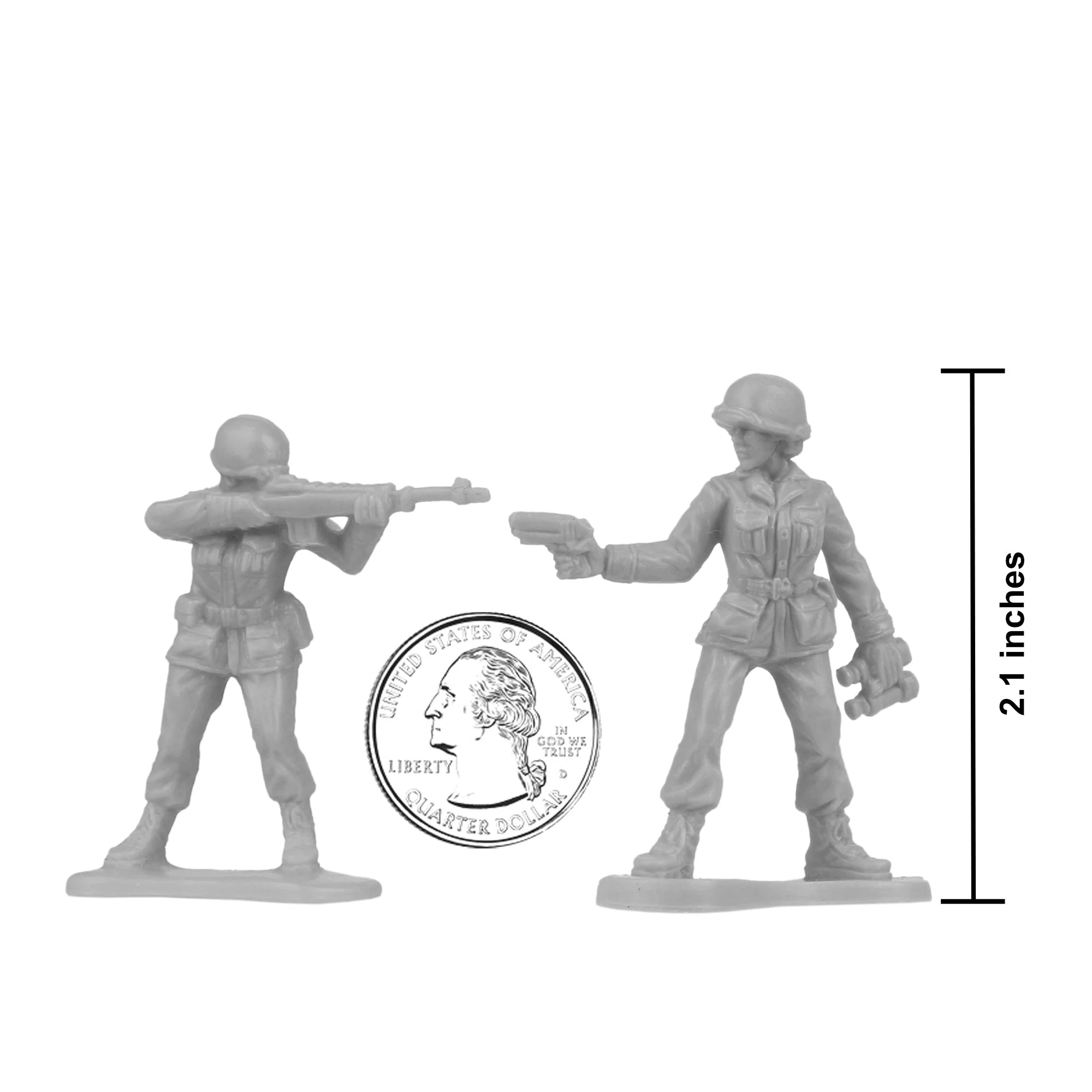 BMC Plastic Army Women - Gray 36pc Female Soldier Figures - Made in USA - Image 3