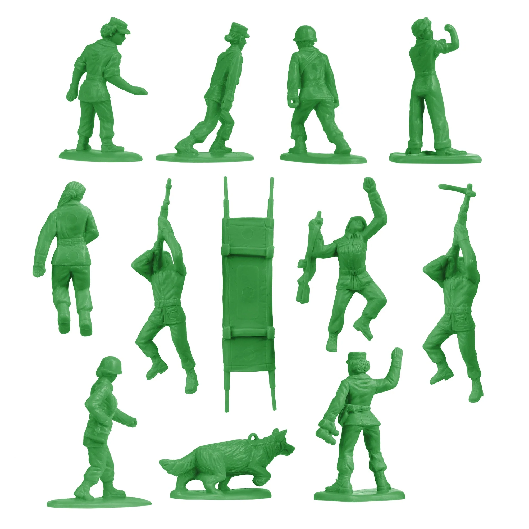 BMC Plastic Army Women - Green 36pc Female Soldier Figures - Made in USA - Image 7