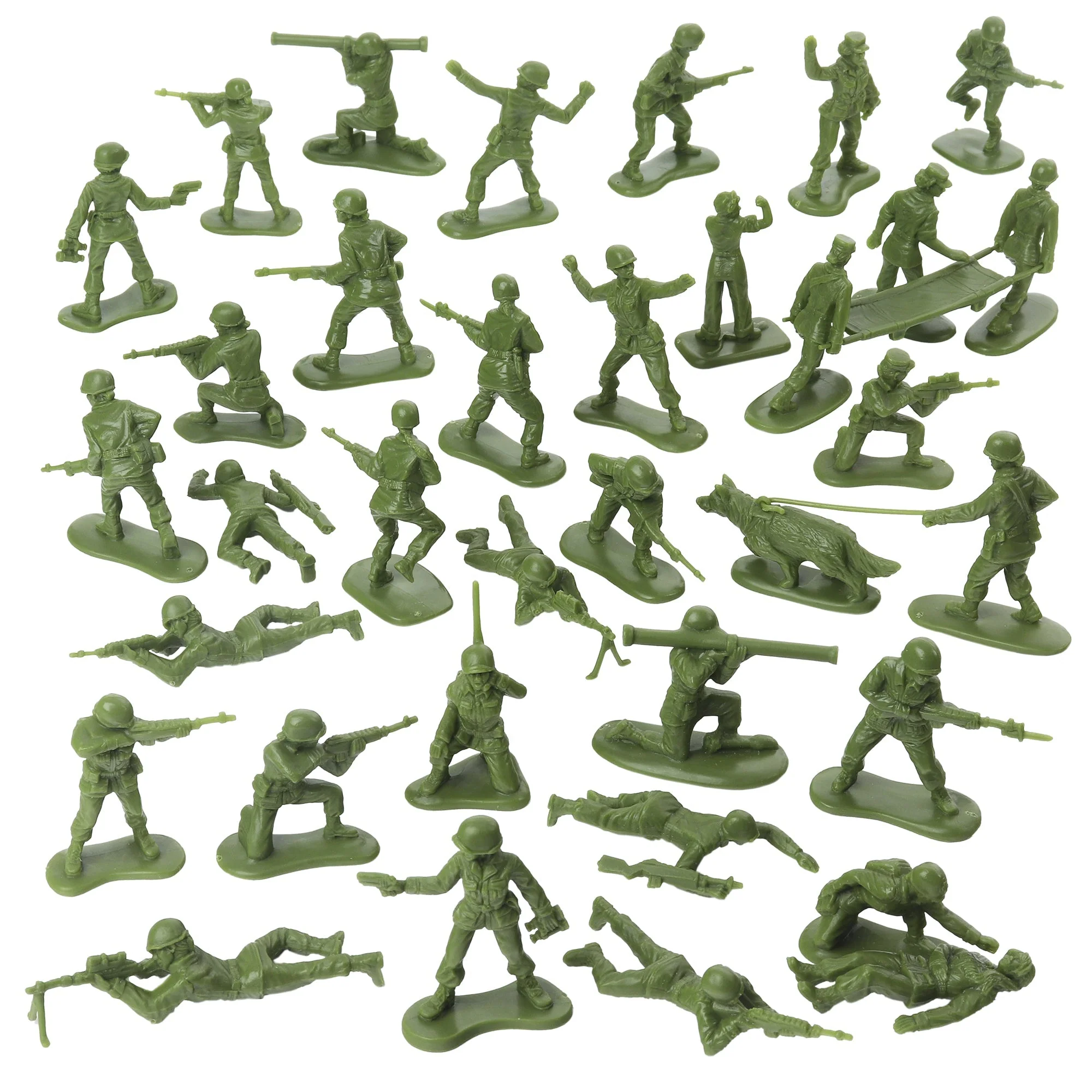 BMC Plastic Army Women - OD Green 36pc Female Soldier Figures - Made in USA - Image 5