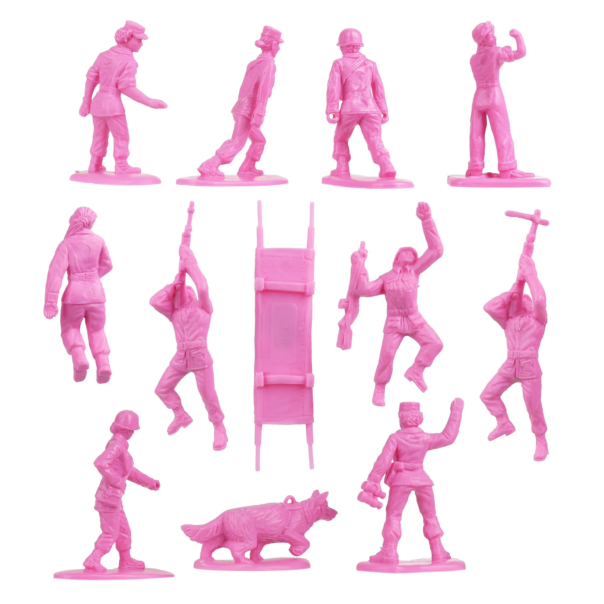 BMC Plastic Army Women - Pink 36pc Female Soldier Figures - Made in USA - Image 7