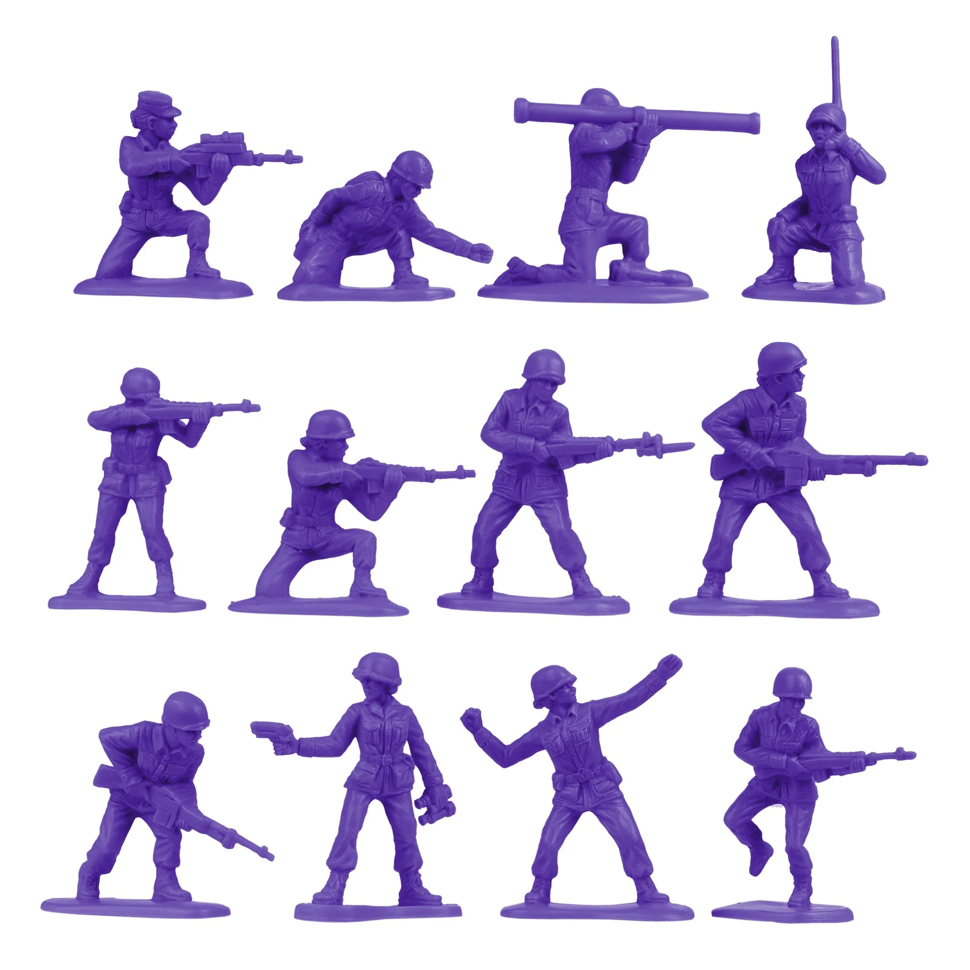 BMC Plastic Army Women - Purple 36pc Female Soldier Figures - Made in USA - Image 3