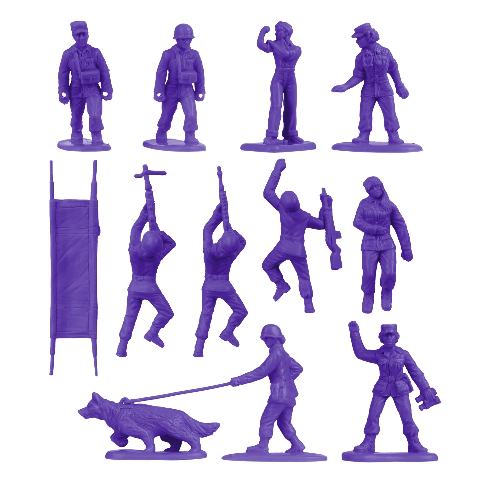 BMC Plastic Army Women - Purple 36pc Female Soldier Figures - Made in USA - Image 4