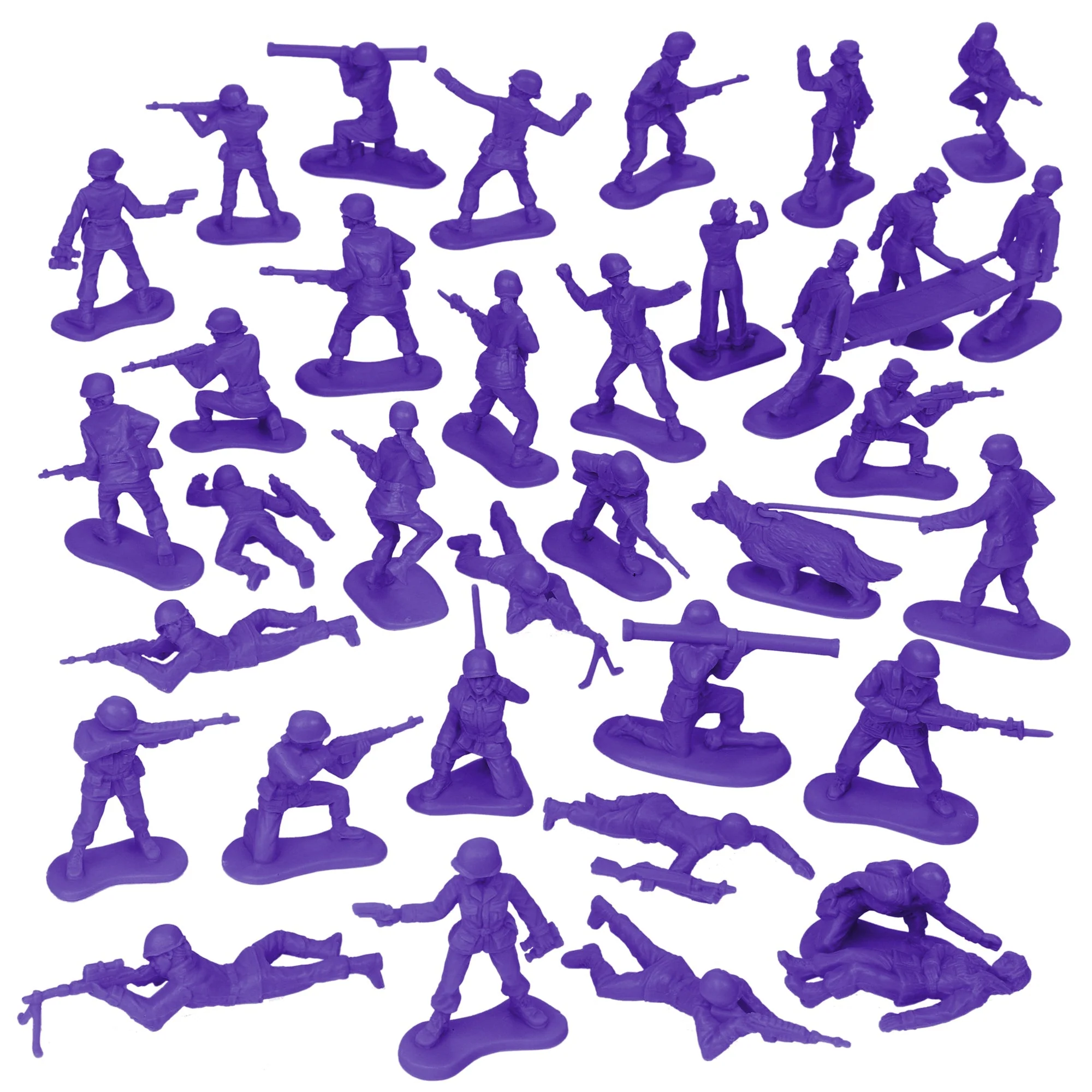 BMC Plastic Army Women - Purple 36pc Female Soldier Figures - Made in USA - Image 5