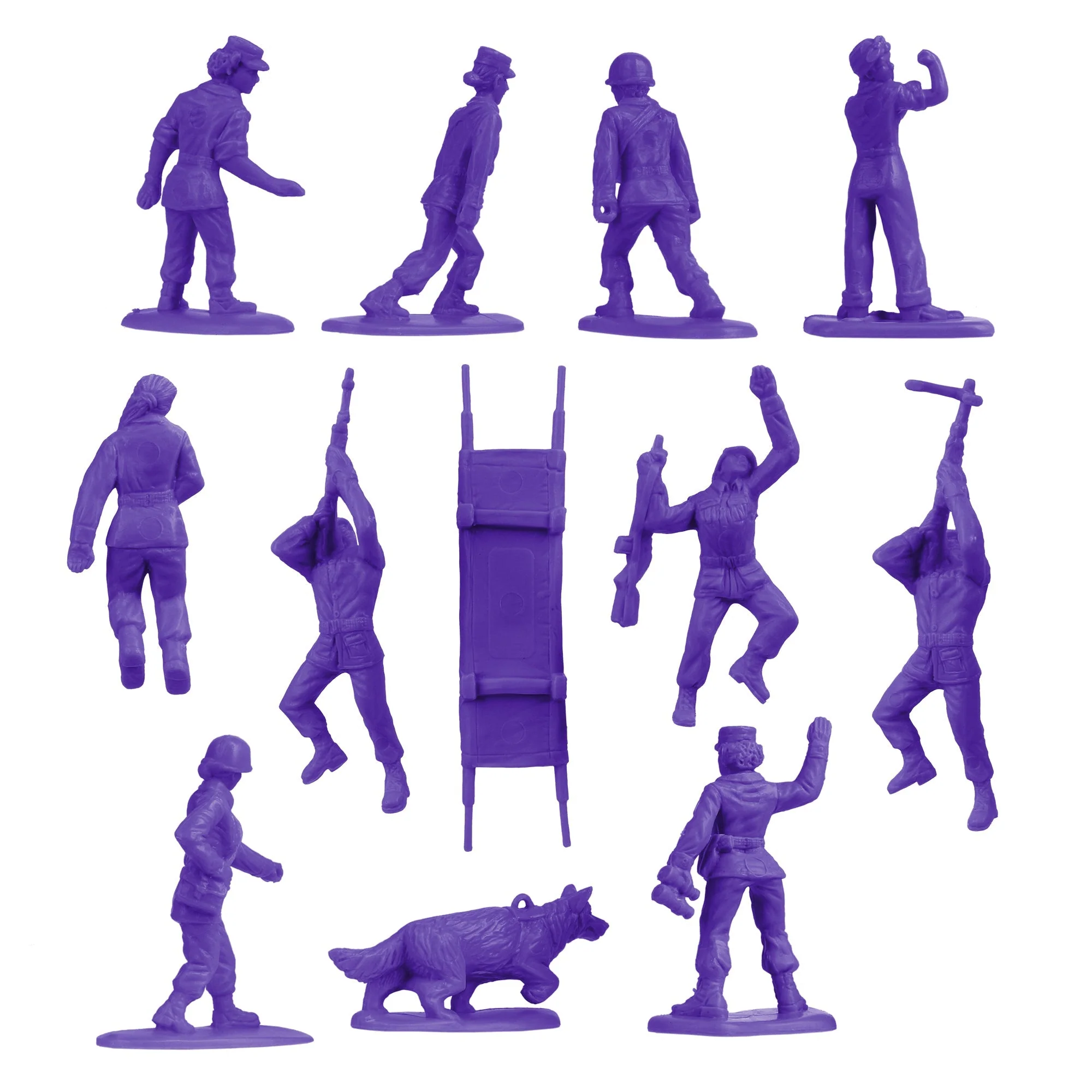 BMC Plastic Army Women - Purple 36pc Female Soldier Figures - Made in USA - Image 7