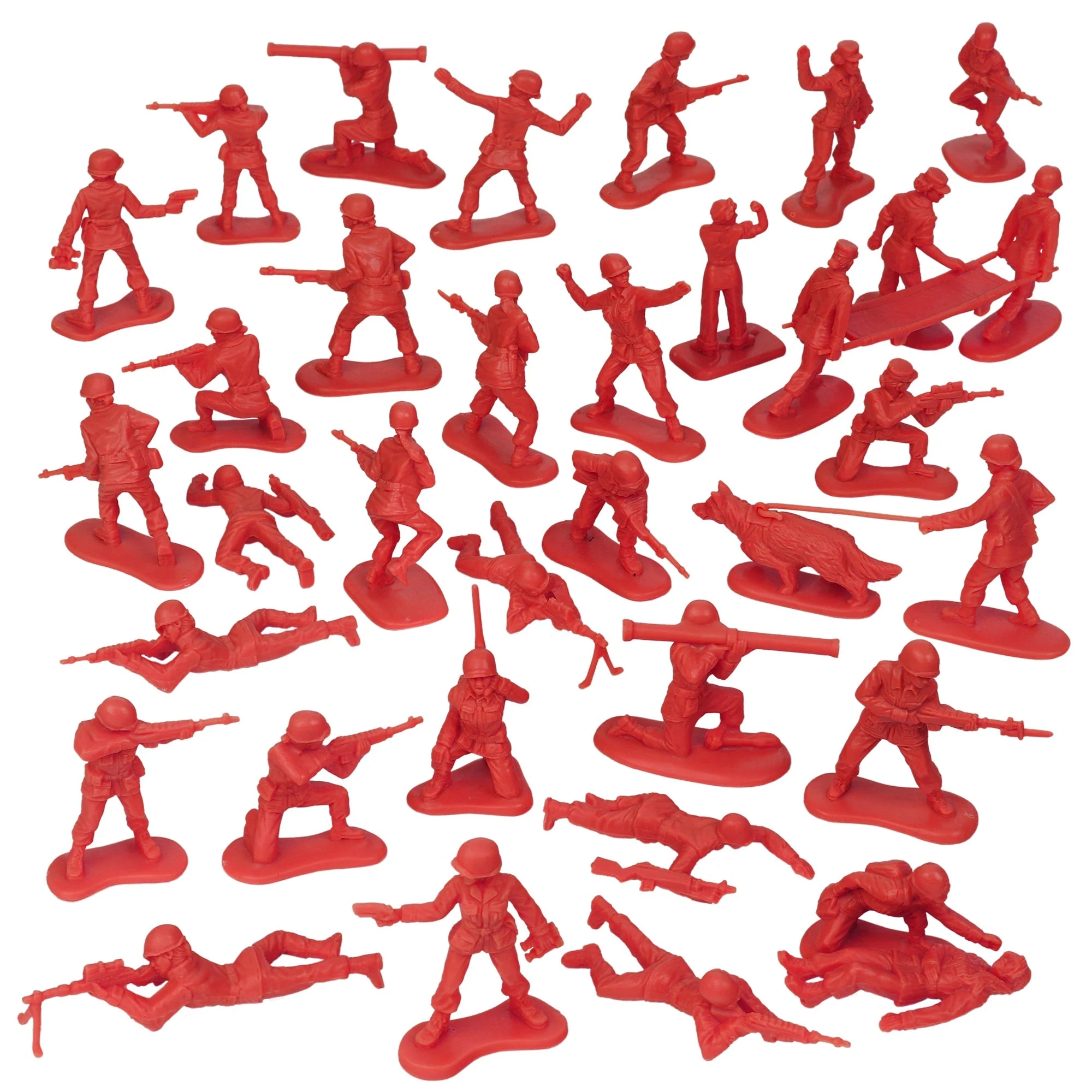 BMC Plastic Army Women - Red 36pc Female Soldier Figures - Made in USA - Image 5