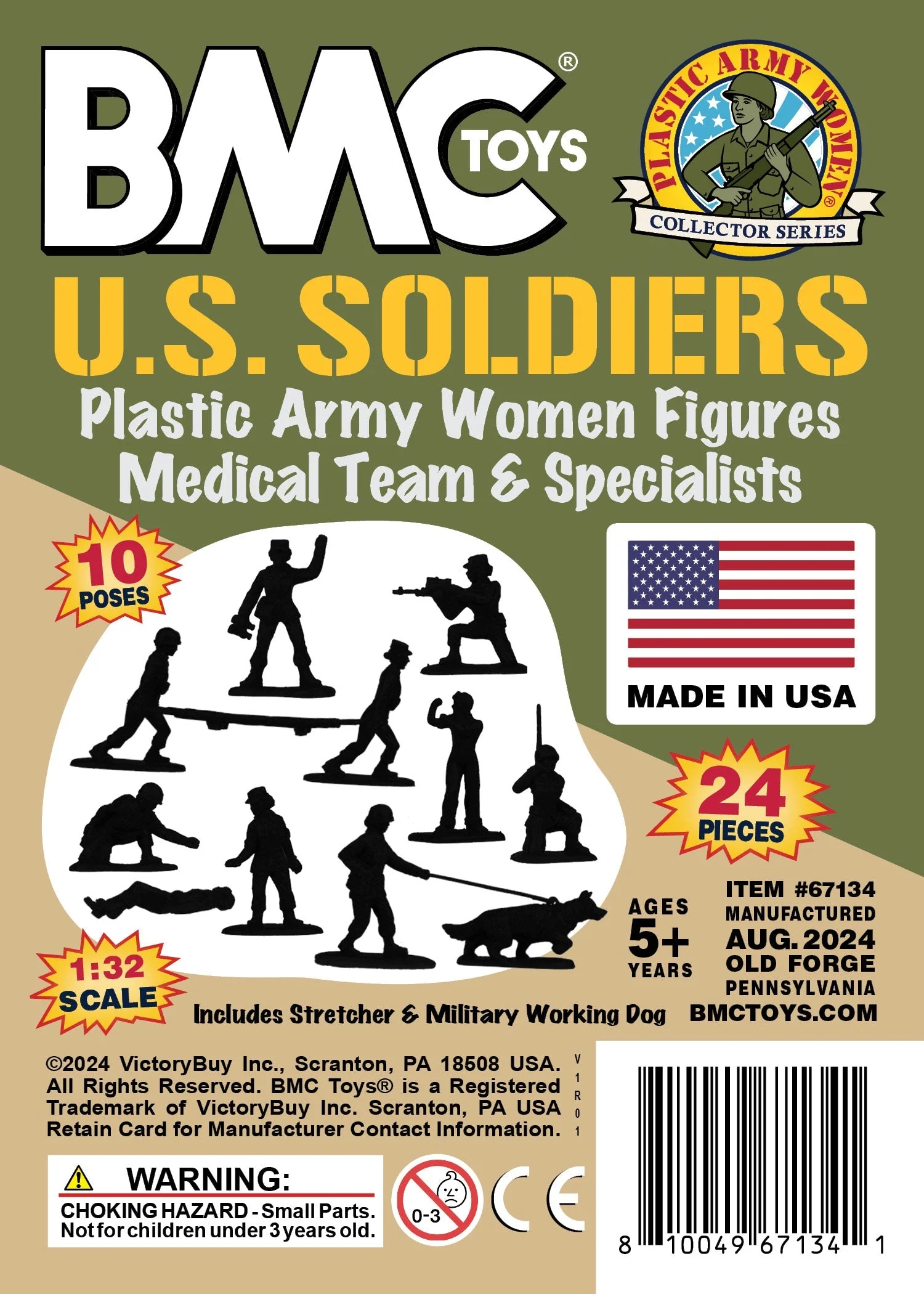 BMC Plastic Army Women Medical & Support - OD & Tan 24pc Female Soldier Figures - Image 10