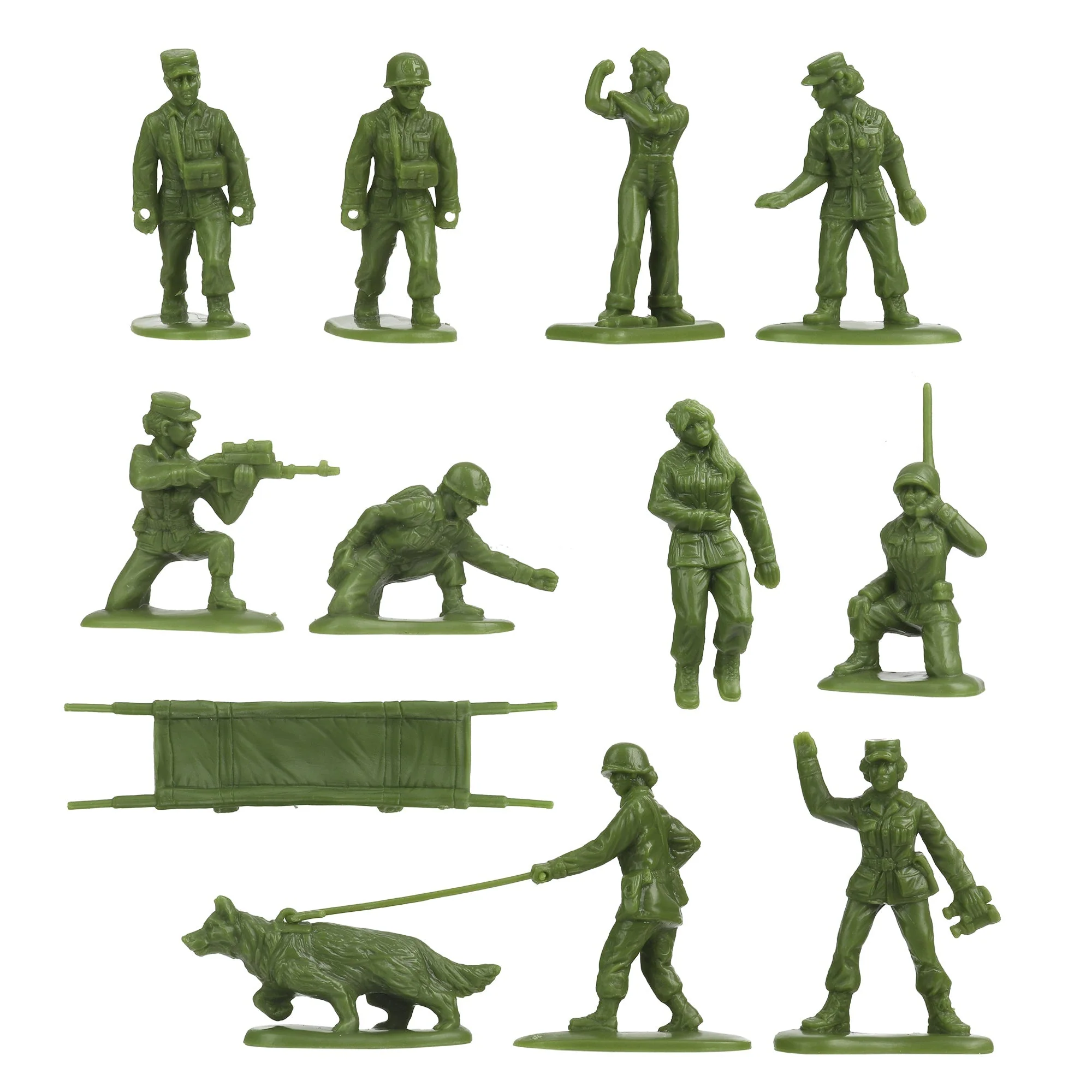 BMC Plastic Army Women Medical & Support - OD & Tan 24pc Female Soldier Figures - Image 3