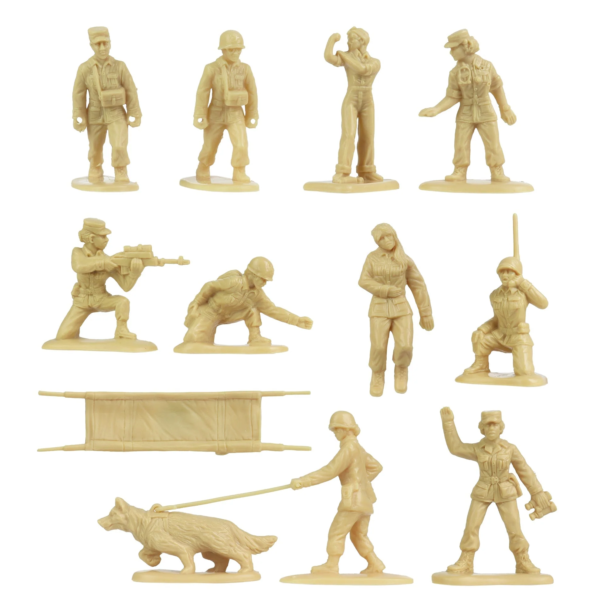 BMC Plastic Army Women Medical & Support - OD & Tan 24pc Female Soldier Figures - Image 4