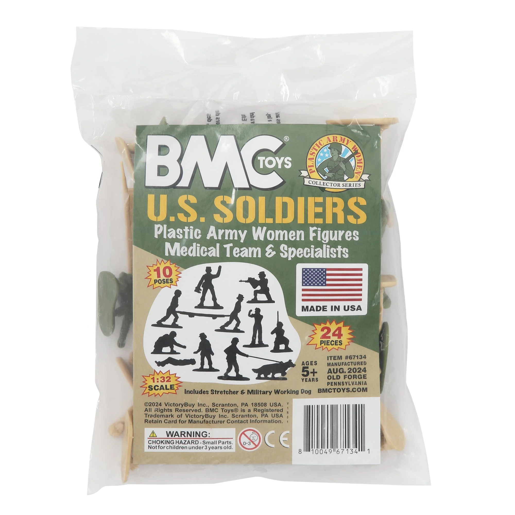 BMC Plastic Army Women Medical & Support - OD & Tan 24pc Female Soldier Figures - Image 6