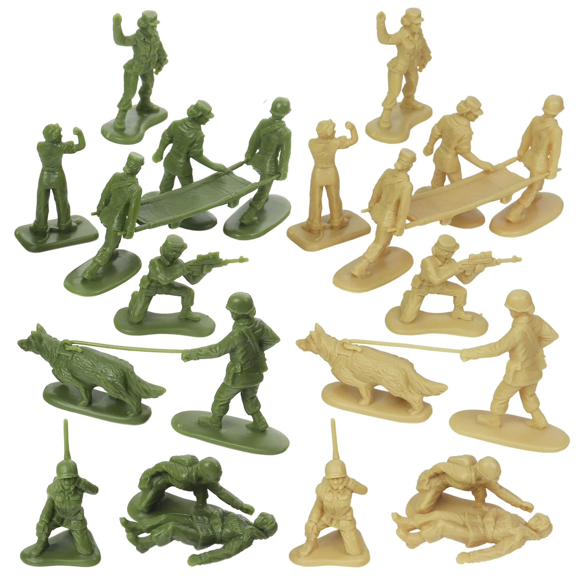BMC Plastic Army Women Medical & Support - OD & Tan 24pc Female Soldier Figures - Image 7
