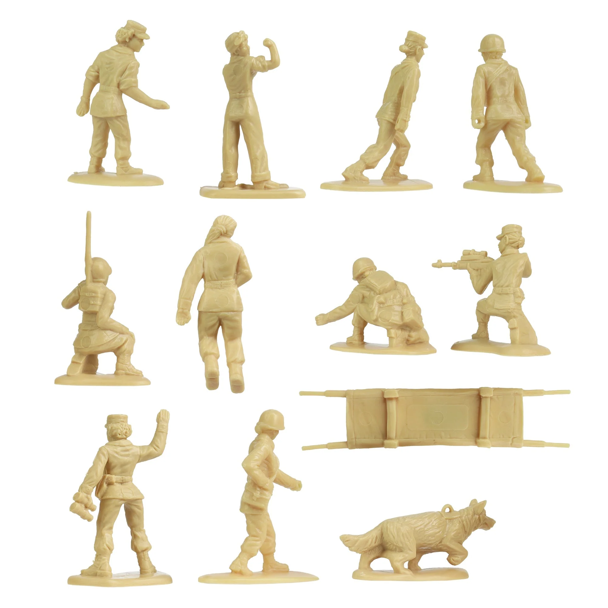 BMC Plastic Army Women Medical & Support - OD & Tan 24pc Female Soldier Figures - Image 9
