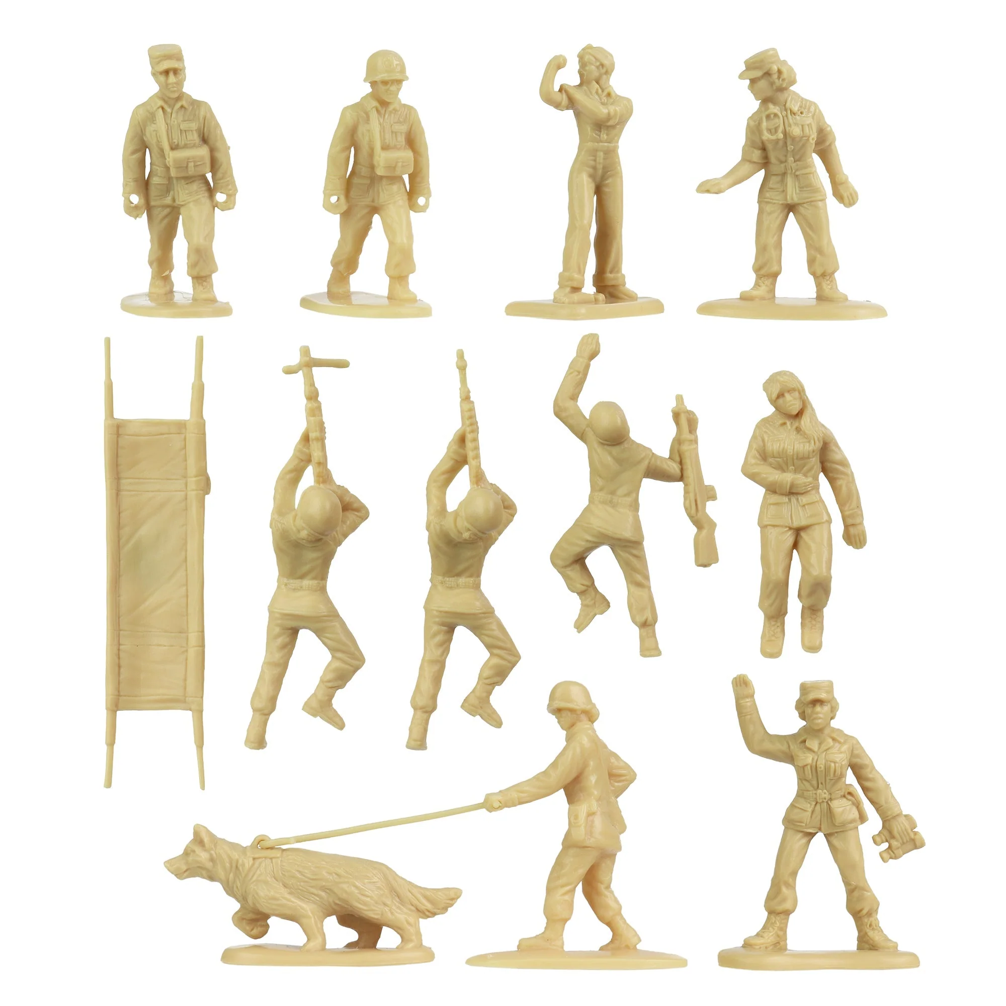 BMC Plastic Army Women - Tan 36pc Female Soldier Figures - Made in USA - Image 3