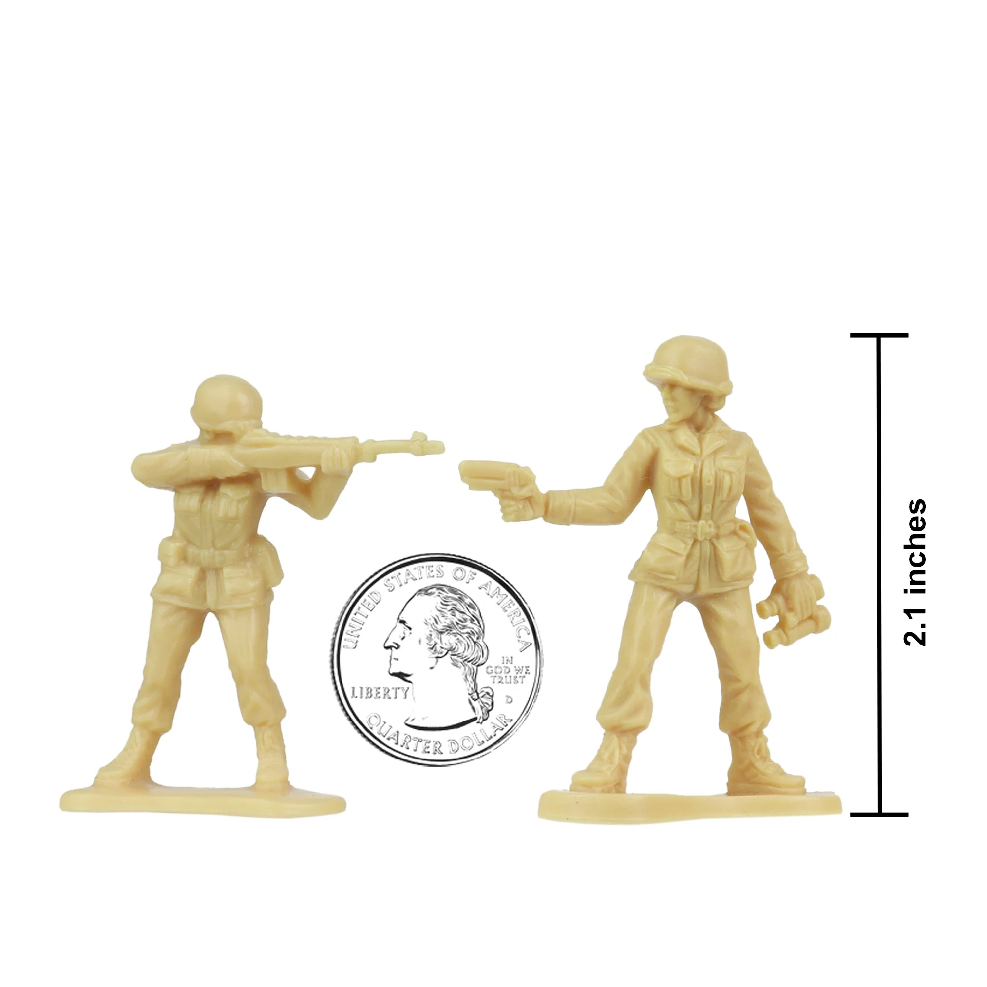 BMC Plastic Army Women - Tan 36pc Female Soldier Figures - Made in USA - Image 4