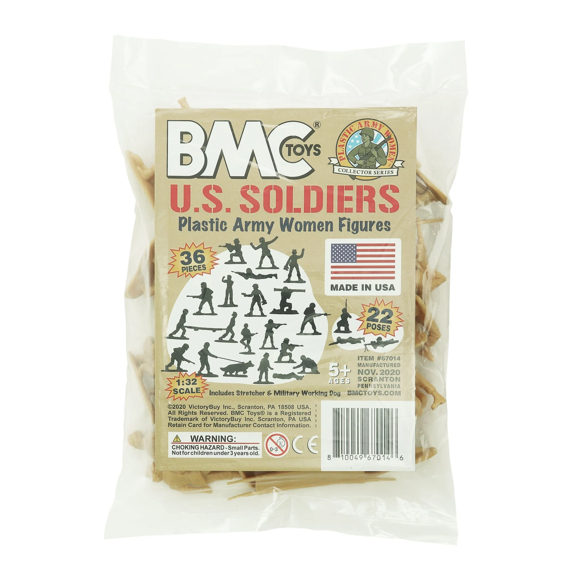 BMC Plastic Army Women - Tan 36pc Female Soldier Figures - Made in USA - Image 8