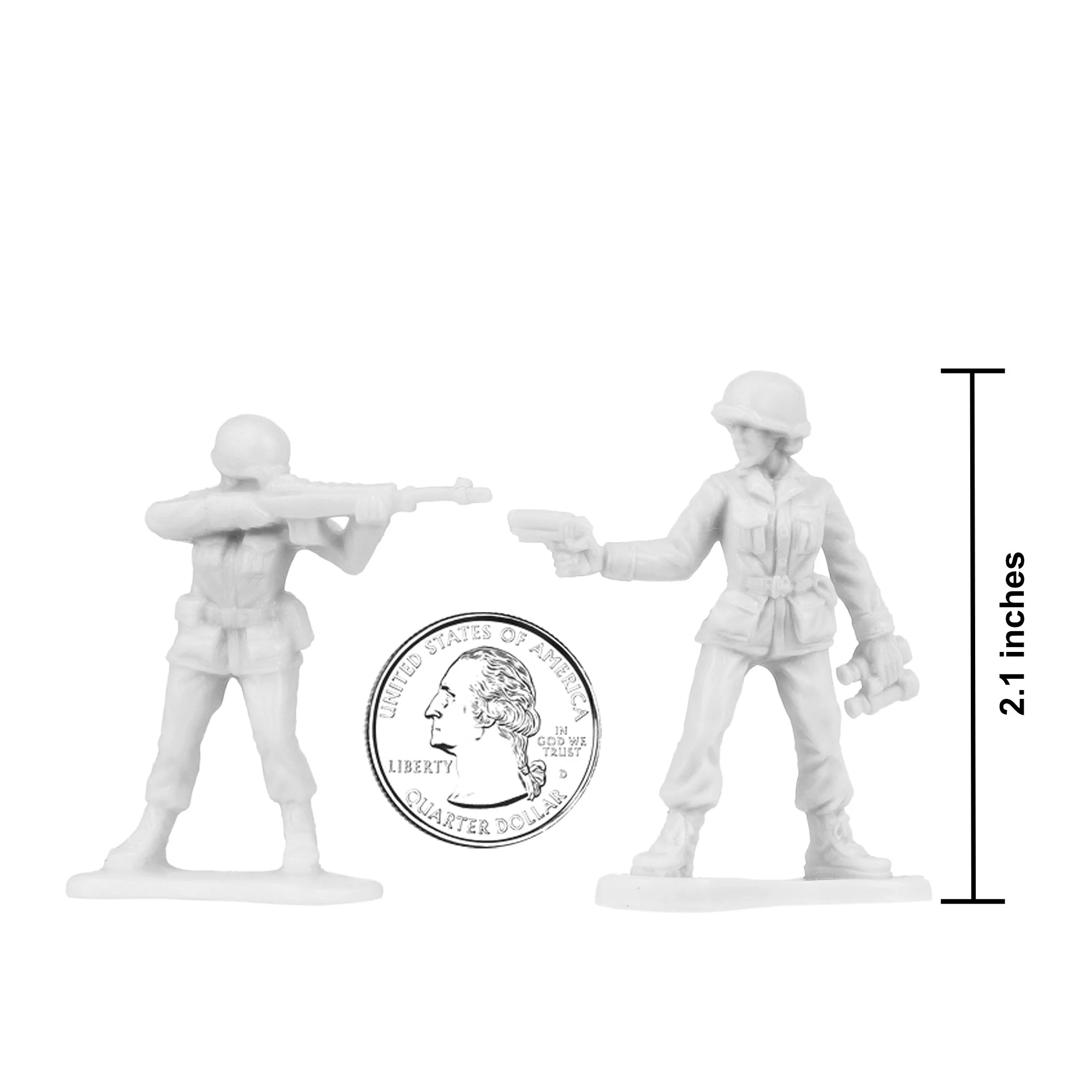 BMC Plastic Army Women - White 36pc Female Soldier Figures - Made in USA - Image 2