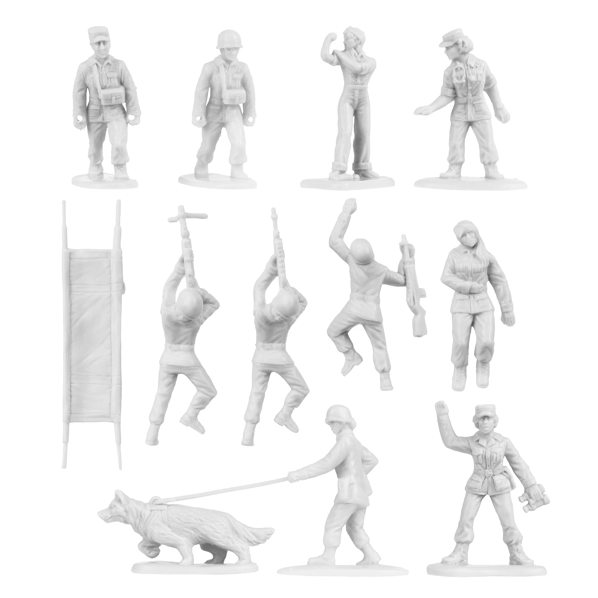 BMC Plastic Army Women - White 36pc Female Soldier Figures - Made in USA - Image 4