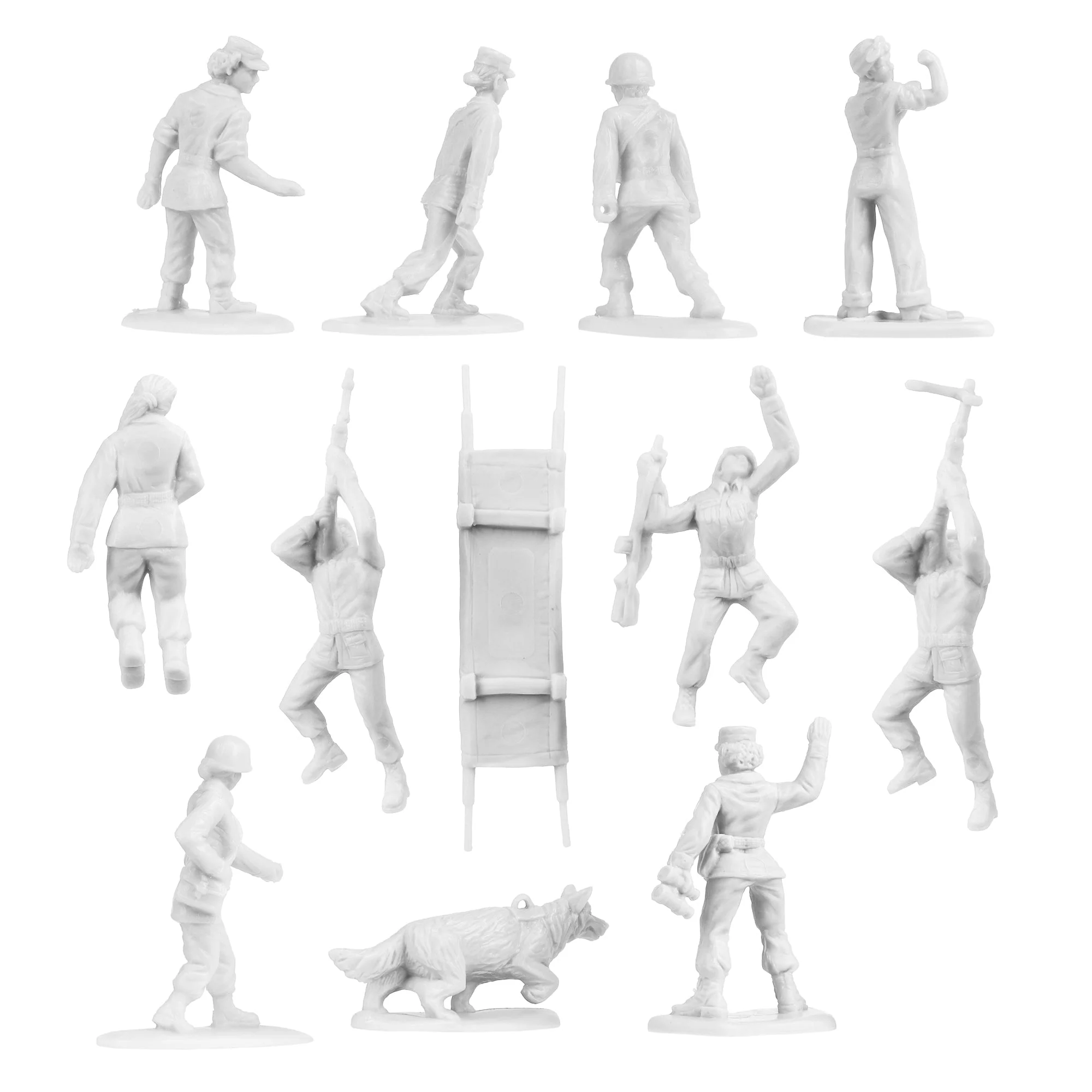 BMC Plastic Army Women - White 36pc Female Soldier Figures - Made in USA - Image 6