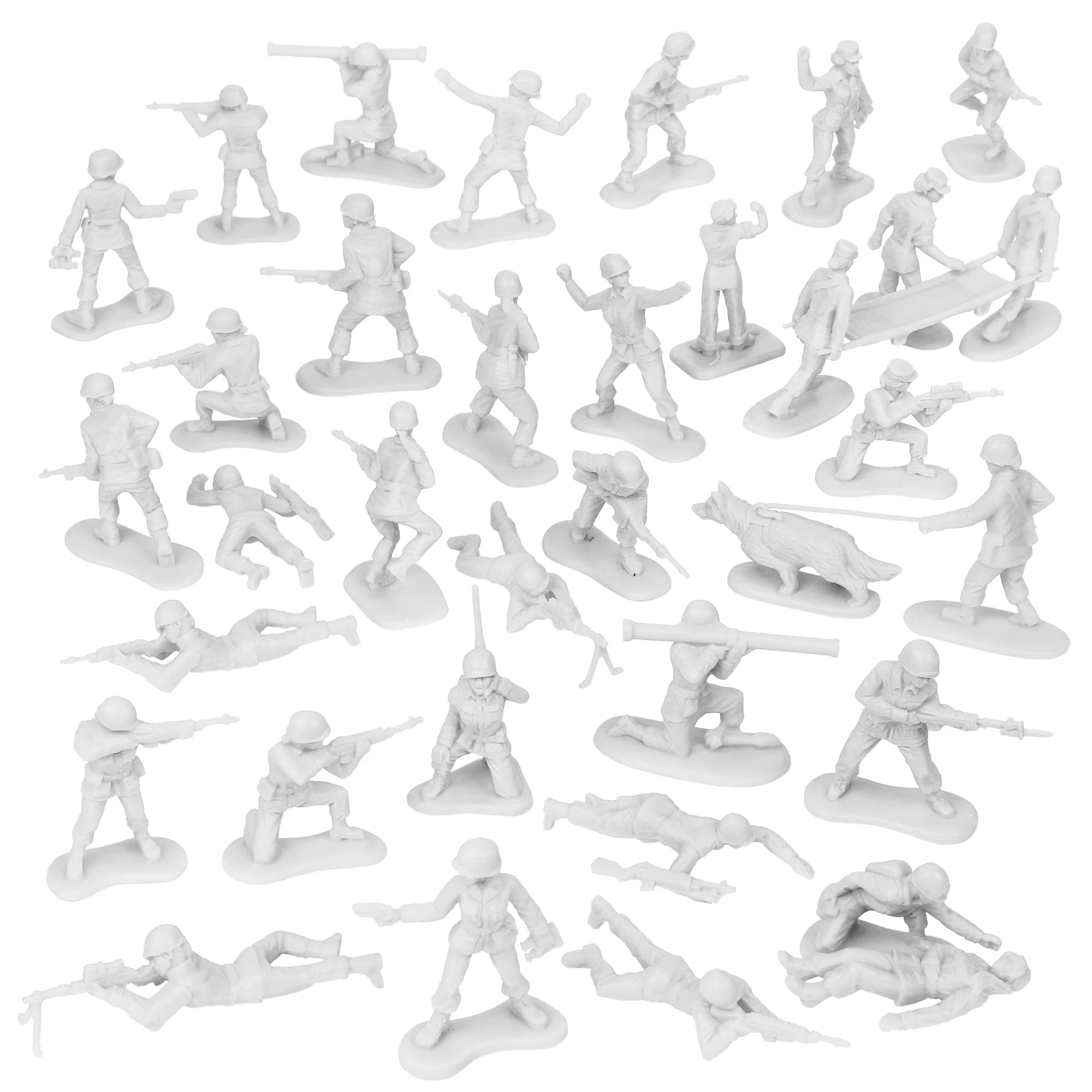 BMC Plastic Army Women - White 36pc Female Soldier Figures - Made in USA - Image 7