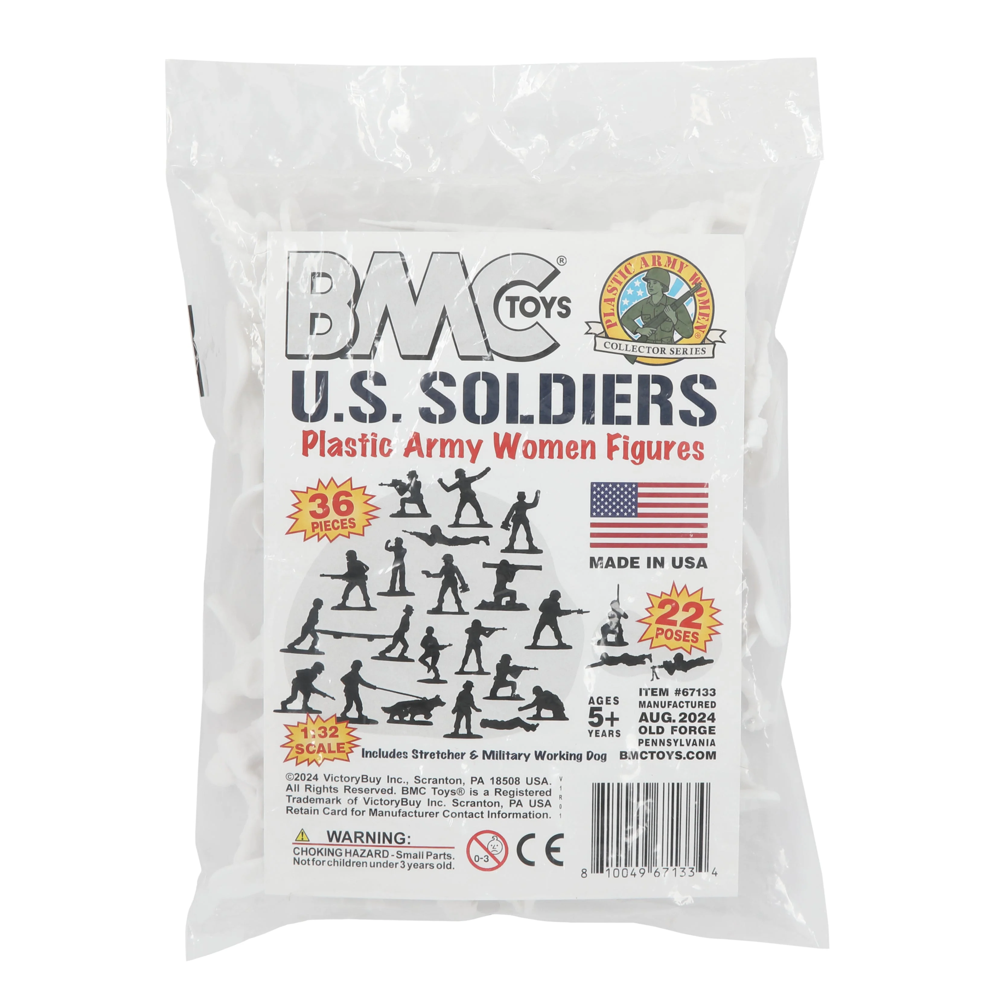 BMC Plastic Army Women - White 36pc Female Soldier Figures - Made in USA - Image 8