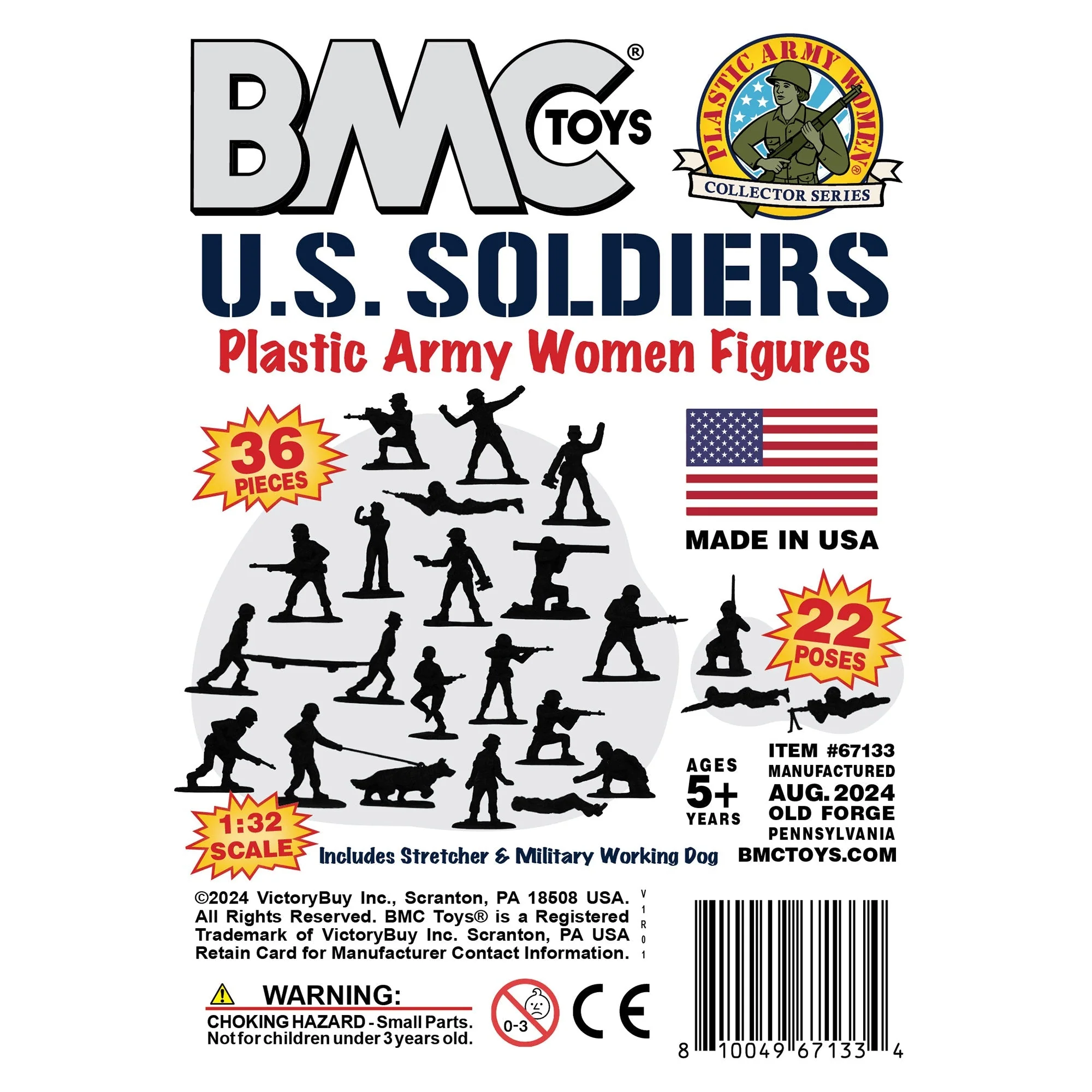 BMC Plastic Army Women - White 36pc Female Soldier Figures - Made in USA - Image 9