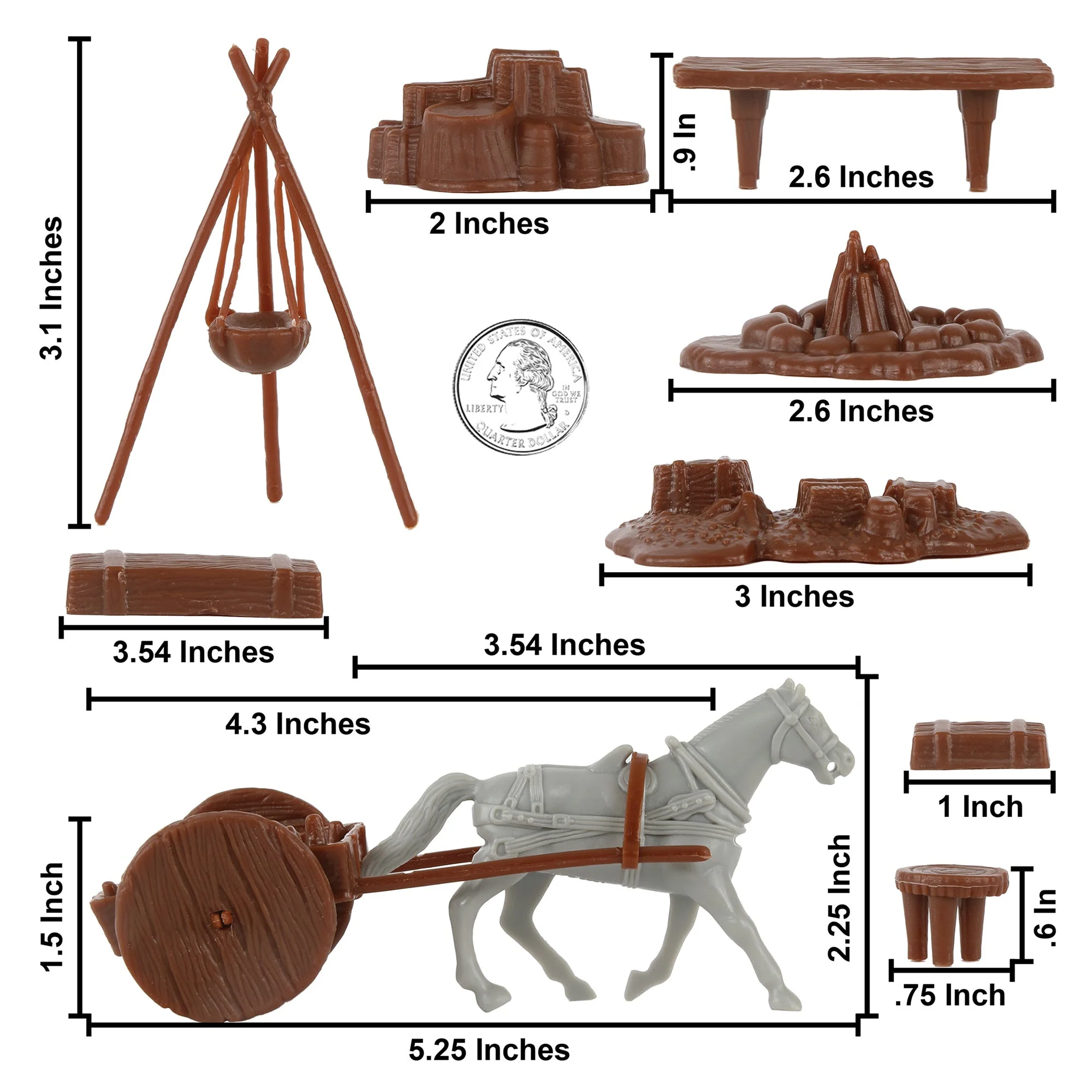 BMC Revolutionary War Camp & Supplies - 23pc Plastic Soldier Playset Accessories - Image 2