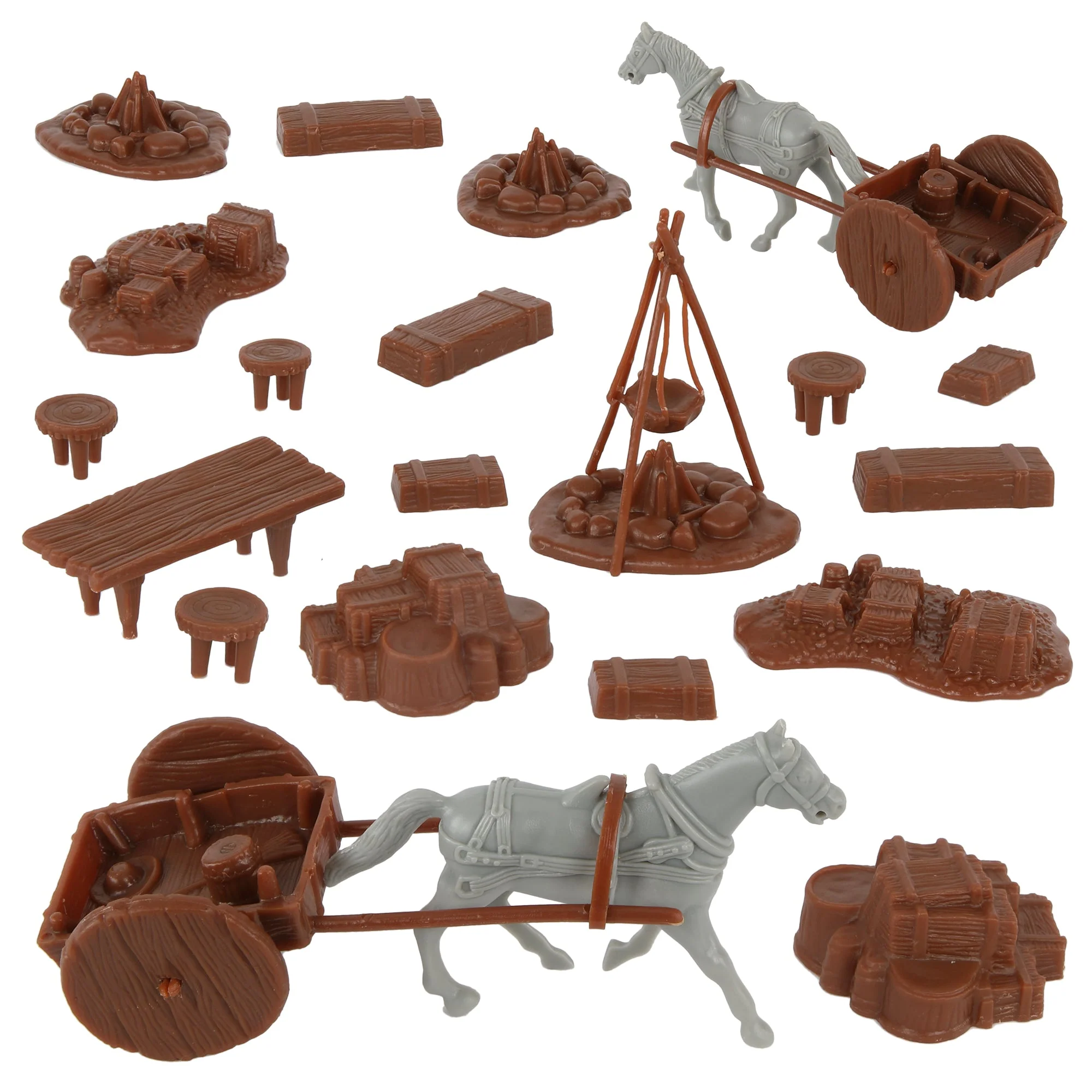 BMC Revolutionary War Camp & Supplies - 23pc Plastic Soldier Playset Accessories - Image 3