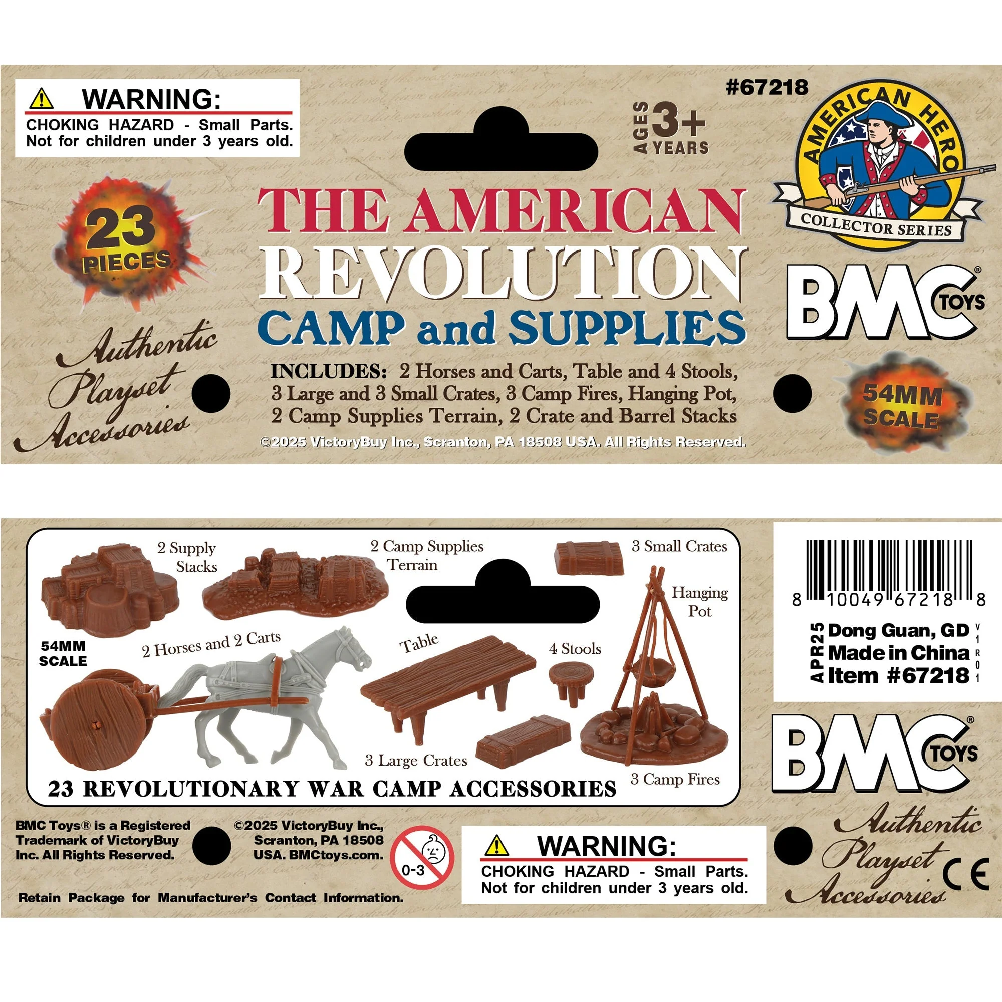BMC Revolutionary War Camp & Supplies - 23pc Plastic Soldier Playset Accessories - Image 6
