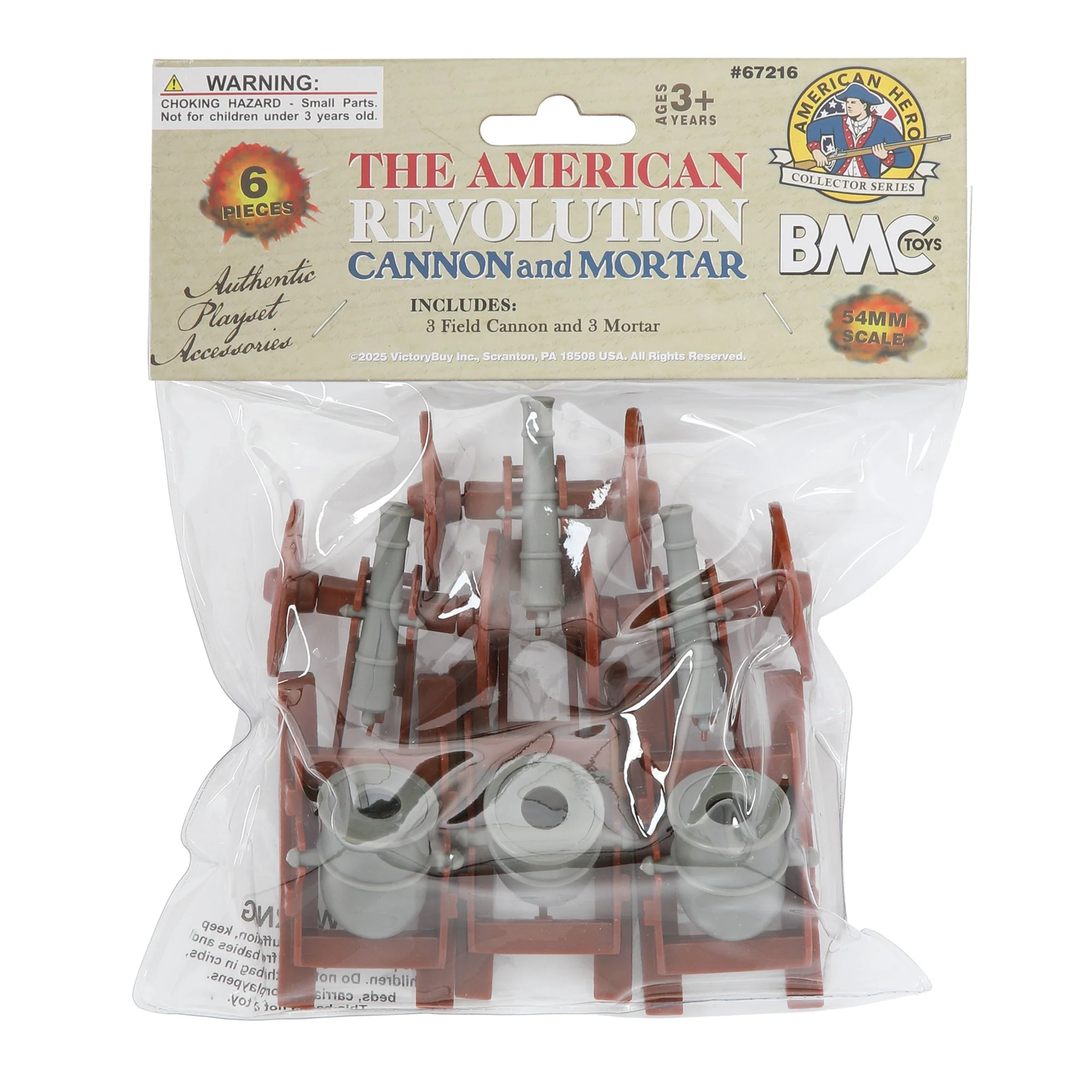 BMC Revolutionary War Cannon & Mortar - Miniature 6pc Plastic Soldiers Accessory - Image 5