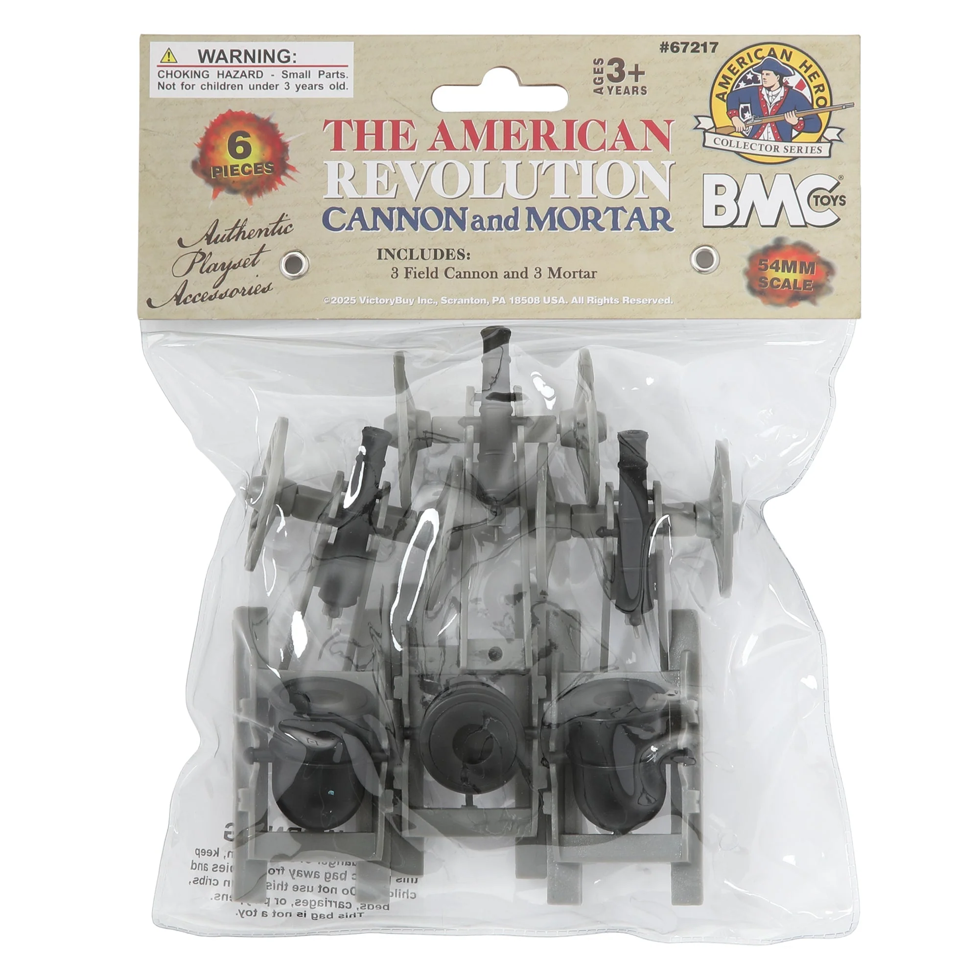 BMC Revolutionary War Cannon & Mortar - Miniature 6pc Plastic Soldiers Accessory - Image 5