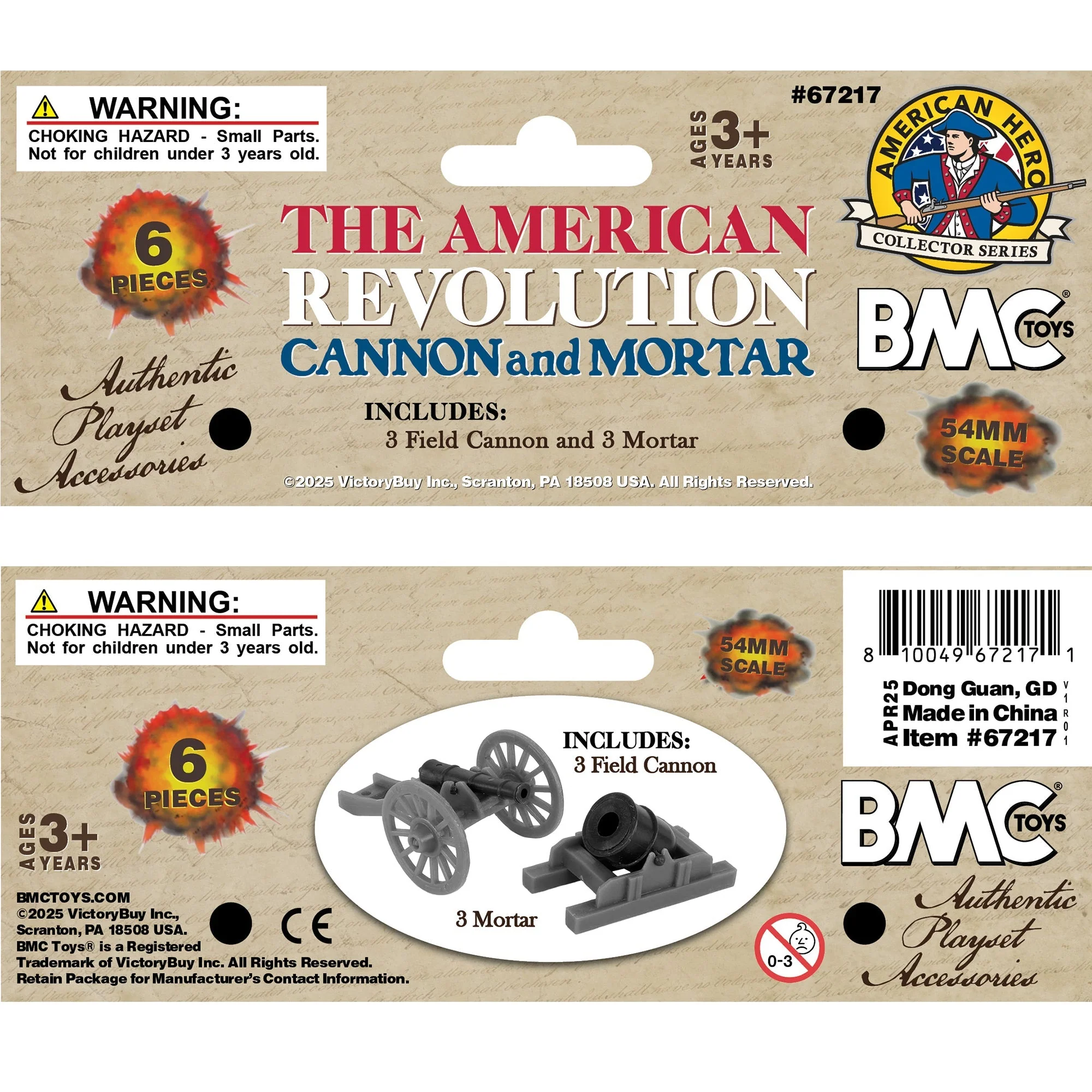 BMC Revolutionary War Cannon & Mortar - Miniature 6pc Plastic Soldiers Accessory - Image 6