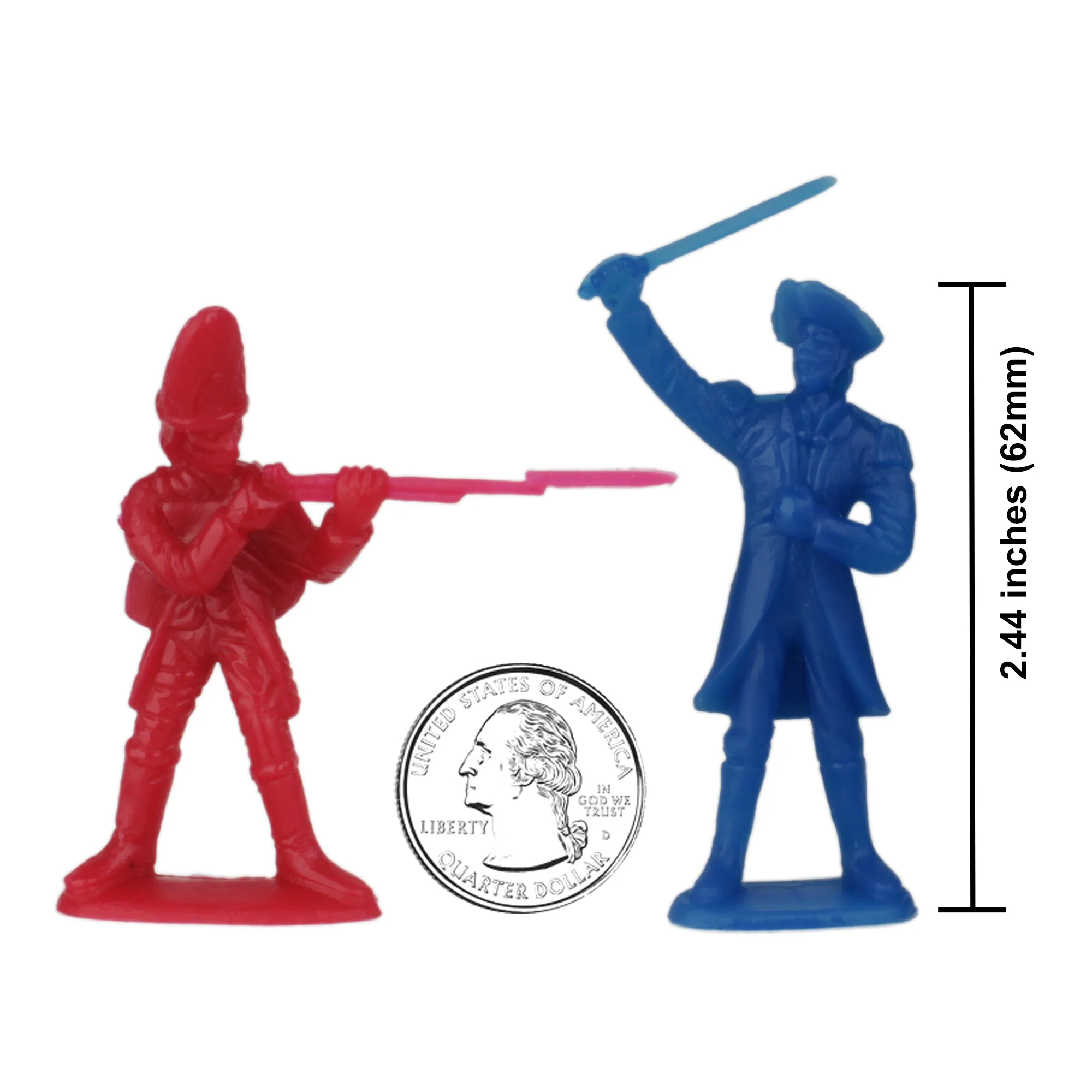 BMC Revolutionary War Plastic Army Men - 34 British, American, French Soldiers - Image 2