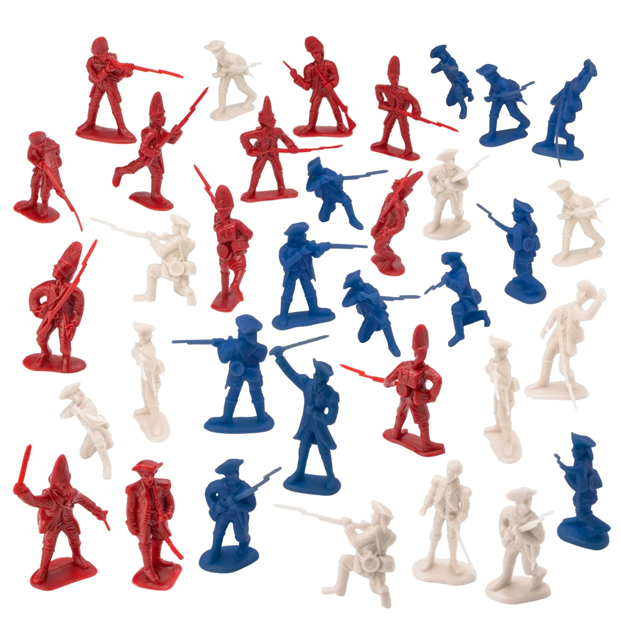 BMC Revolutionary War Plastic Army Men - 34 British, American, French Soldiers - Image 4