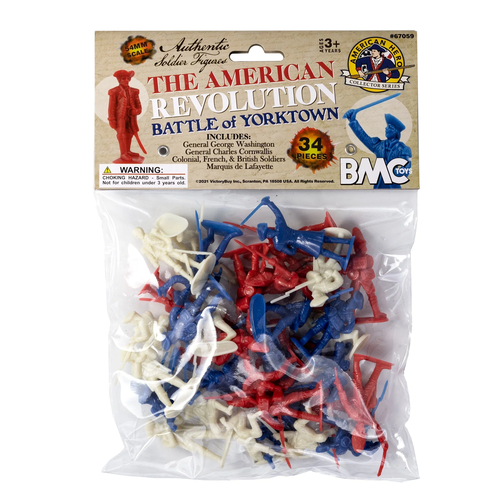 BMC Revolutionary War Plastic Army Men - 34 British, American, French Soldiers - Image 9