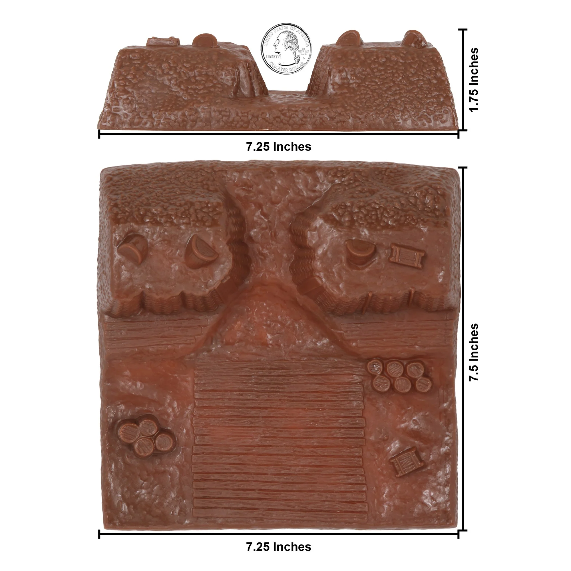 BMC Revolutionary War Redoubt Terrain - Brown 2pc Plastic Army Playset Accessory - Image 2