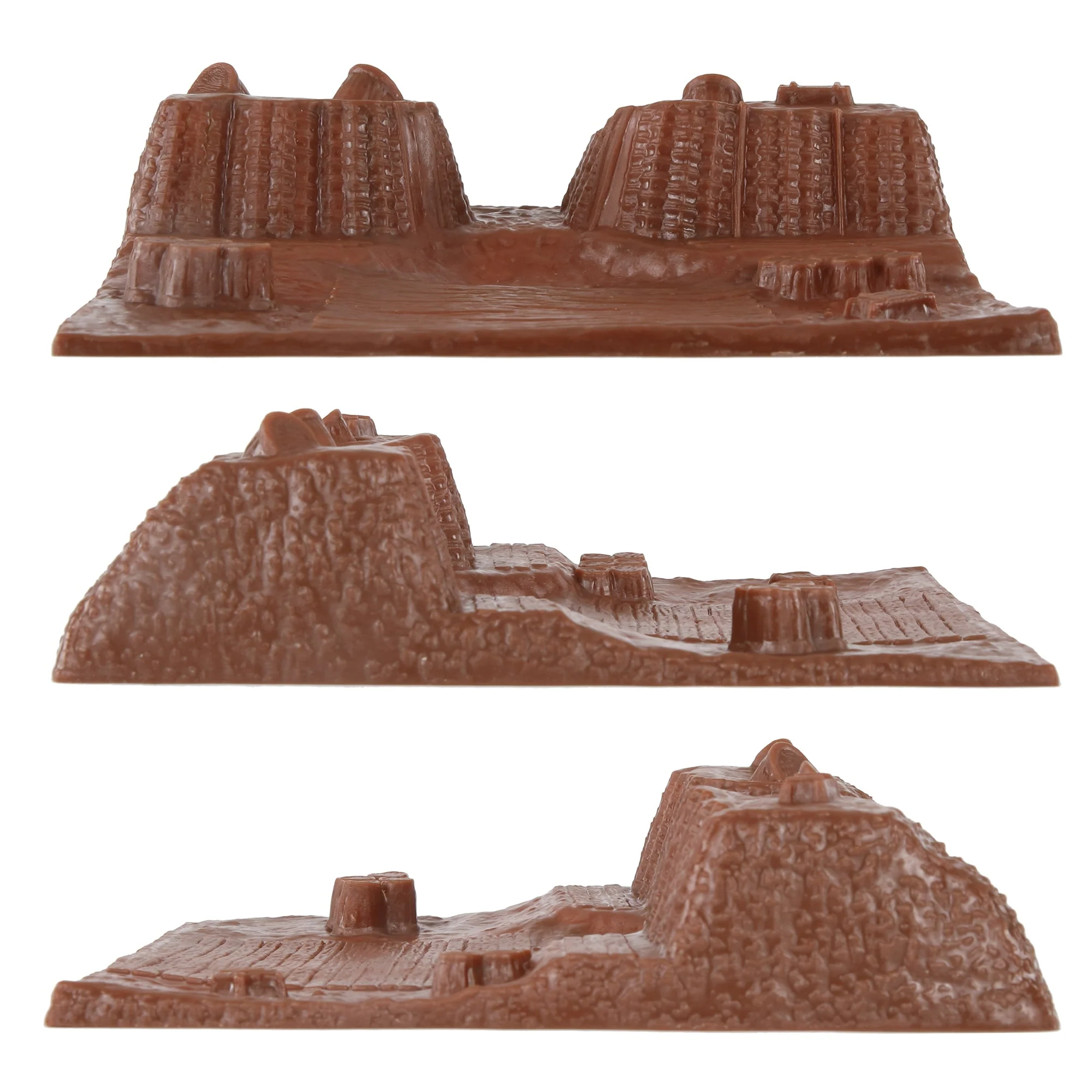 BMC Revolutionary War Redoubt Terrain - Brown 2pc Plastic Army Playset Accessory - Image 3