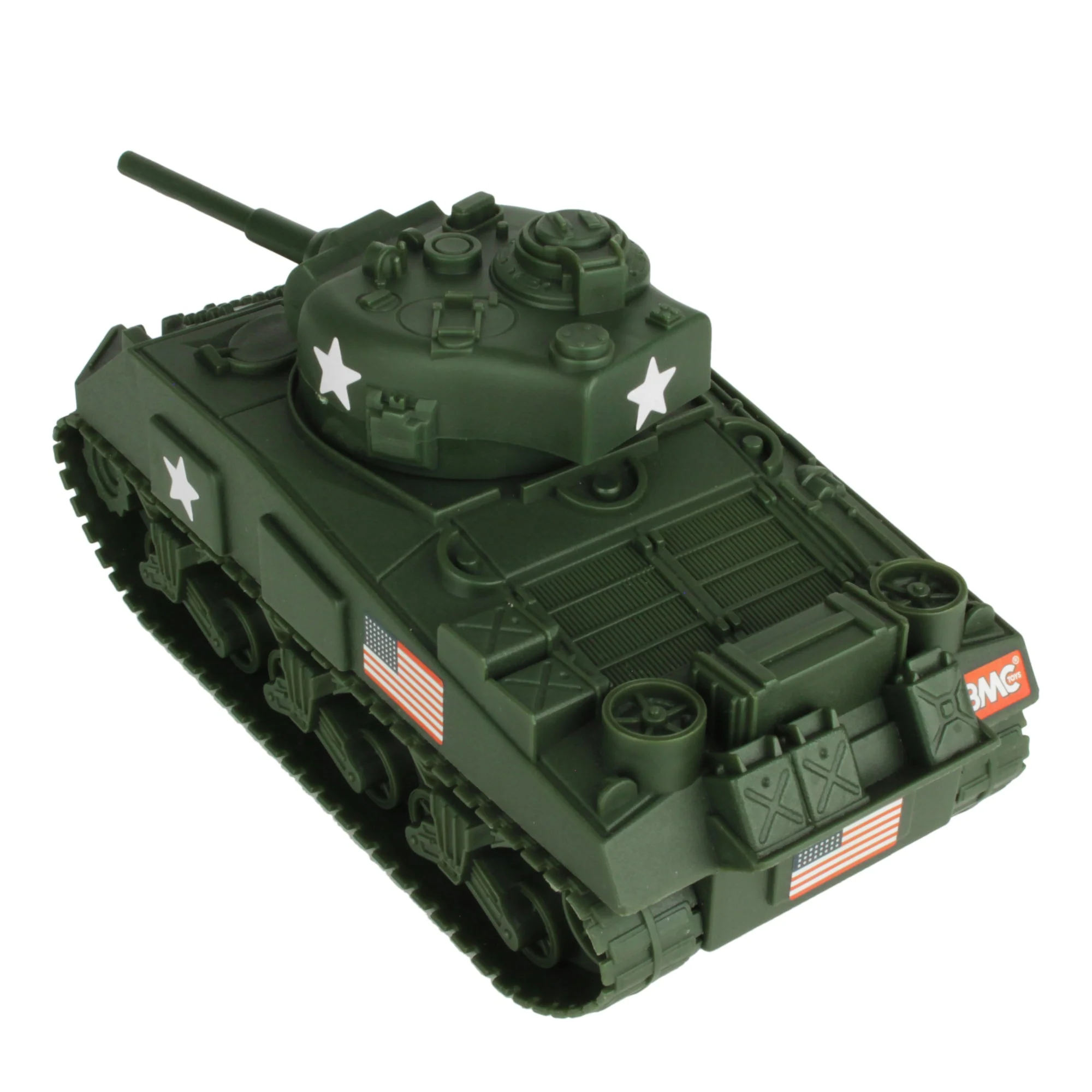 BMC WW2 Sherman M4 Tank - Dark Green 1:32 Military Vehicle for Plastic Army Men - Image 4