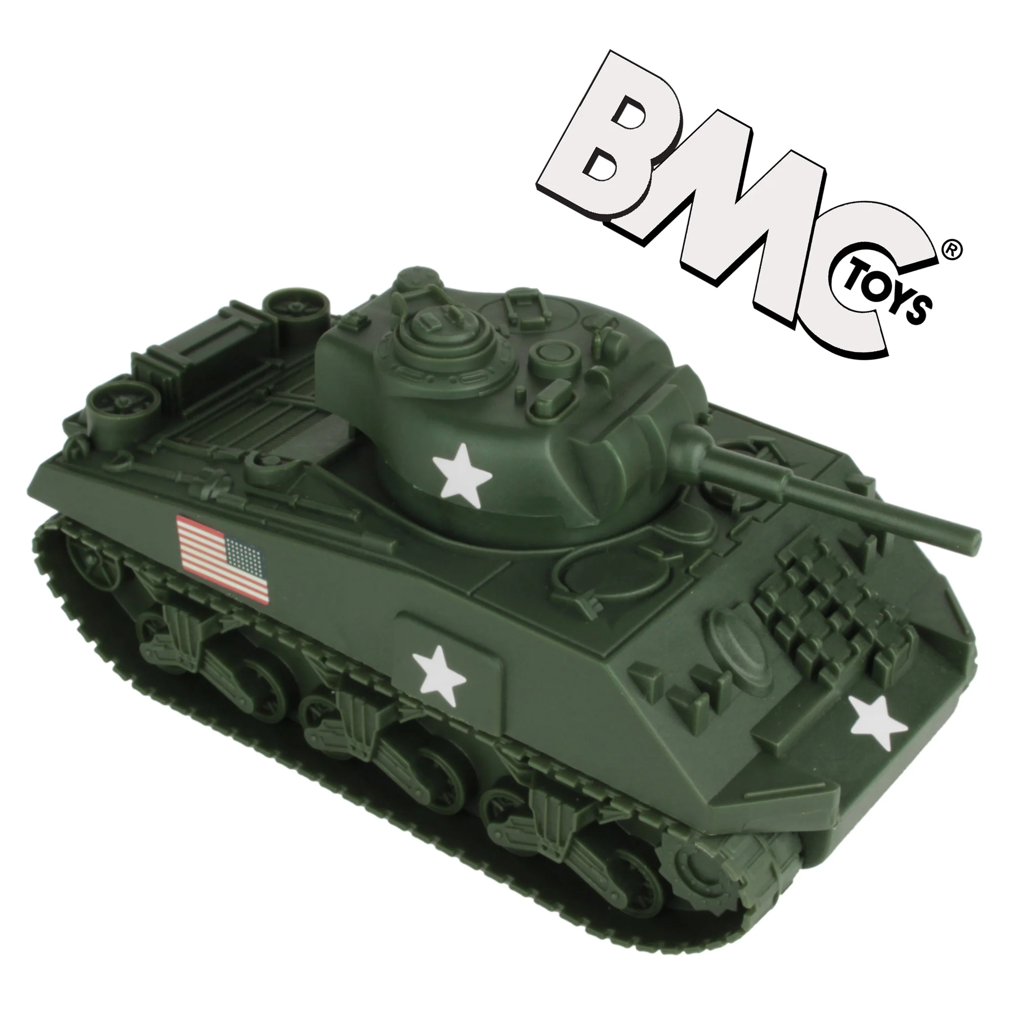 BMC WW2 Sherman M4 Tank - Dark Green 1:32 Military Vehicle for Plastic Army Men - Image 7