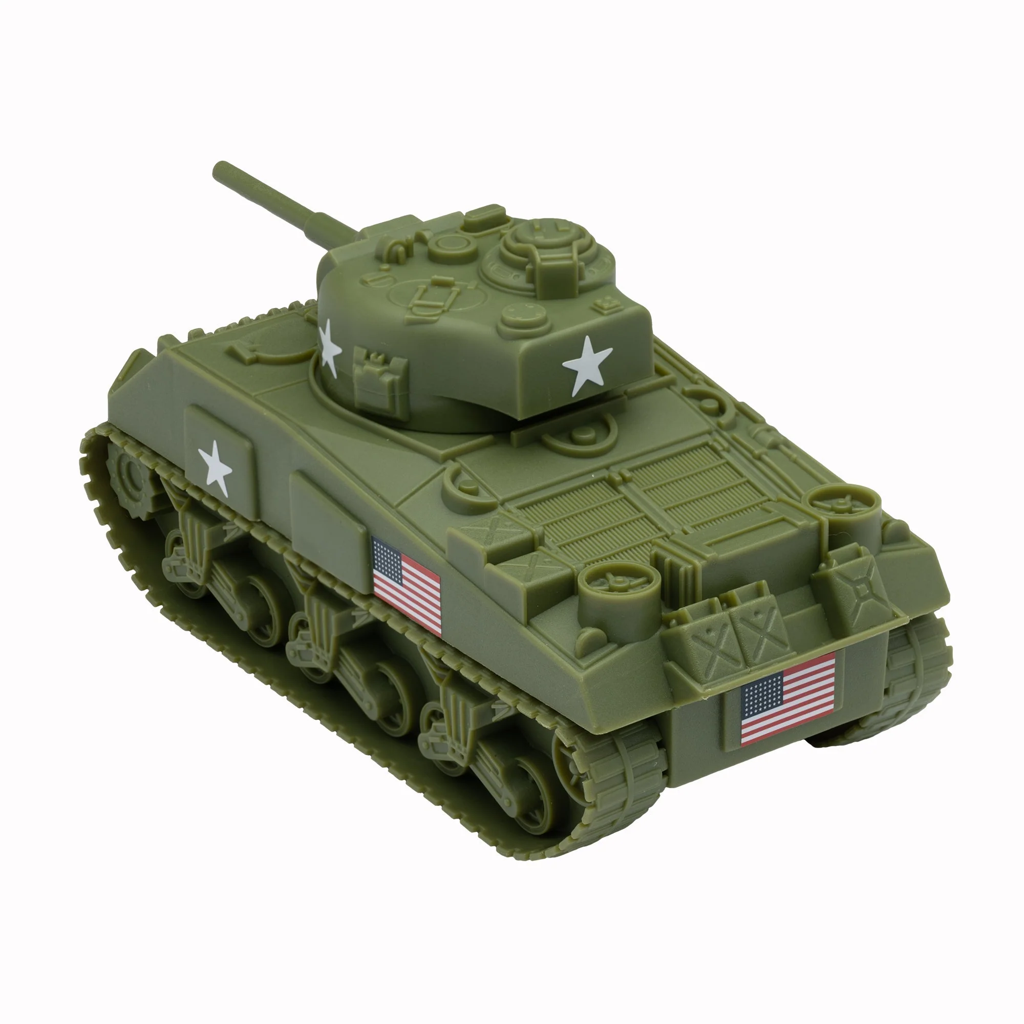BMC WW2 Sherman M4 Tank - OD Green 1:32 Military Vehicle for Plastic Army Men - Image 3
